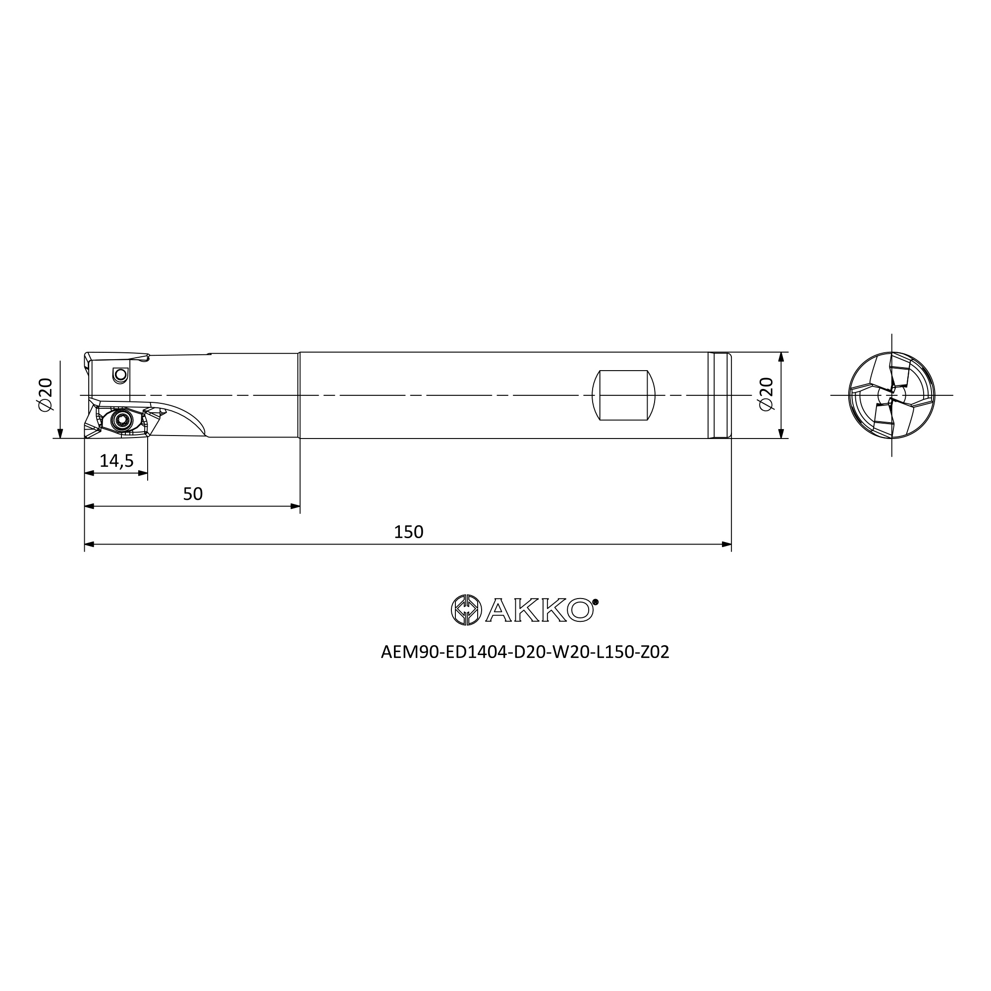 AKKO AEM90-ED1404-D20-W20-L150-Z02 — фото 3