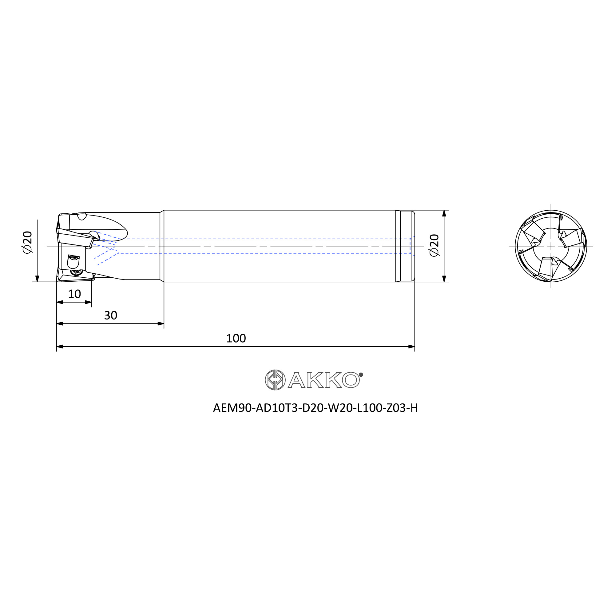 AKKO AEM90-AD10T3-D20-W20-L100-Z03-H — фото 3