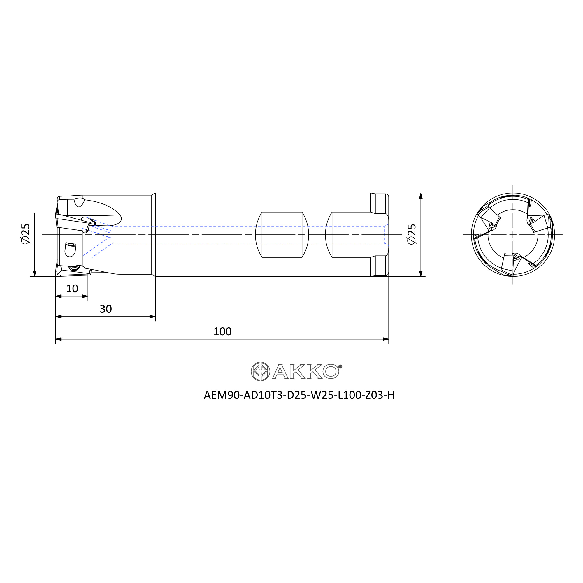 AKKO AEM90-AD10T3-D25-W25-L100-Z03-H — фото 3