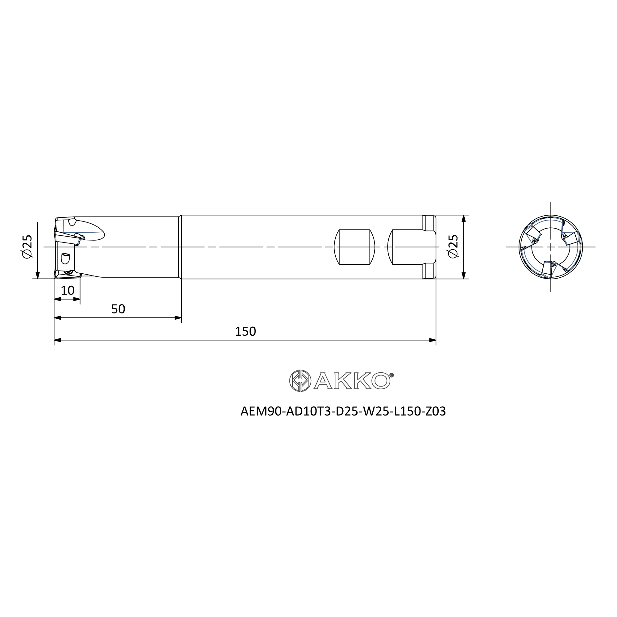 AKKO AEM90-AD10T3-D25-W25-L150-Z03 — фото 3