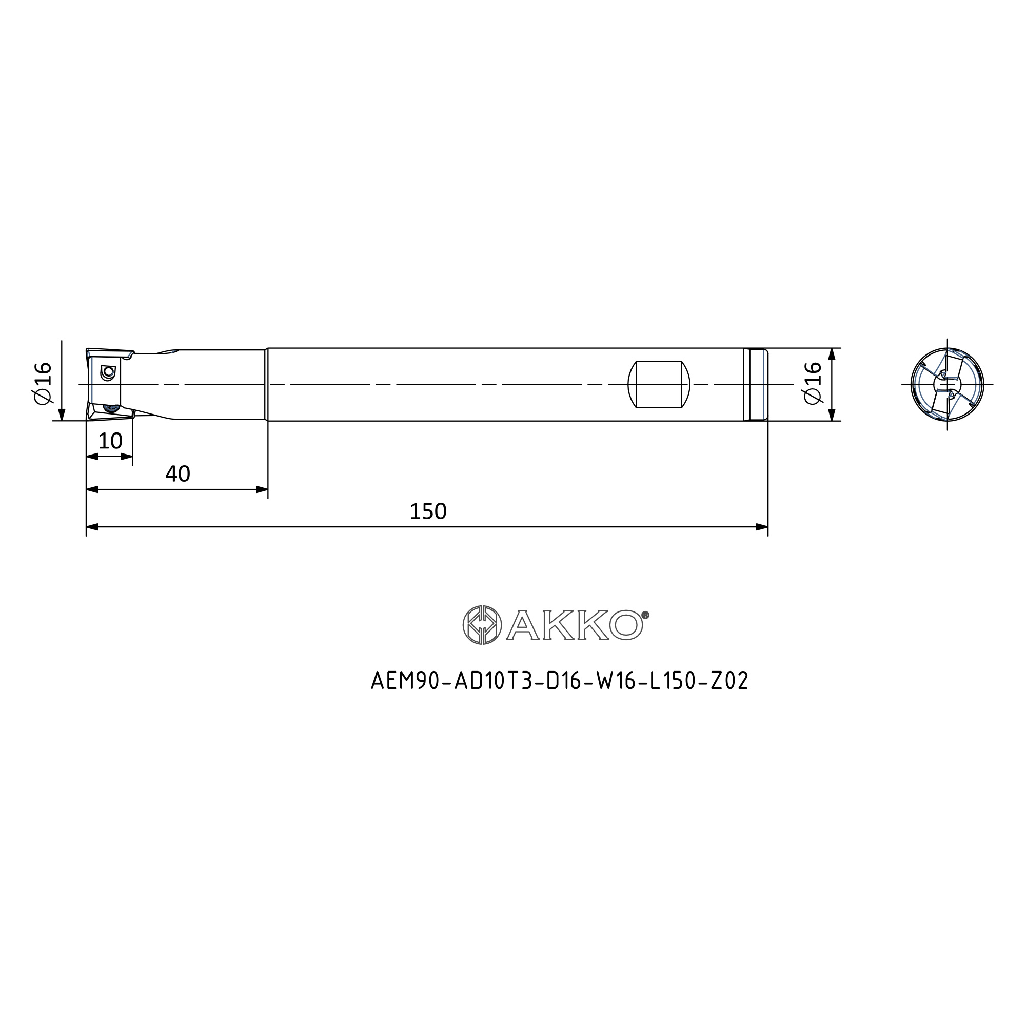 AKKO AEM90-AD10T3-D16-W16-L150-Z02 — фото 3