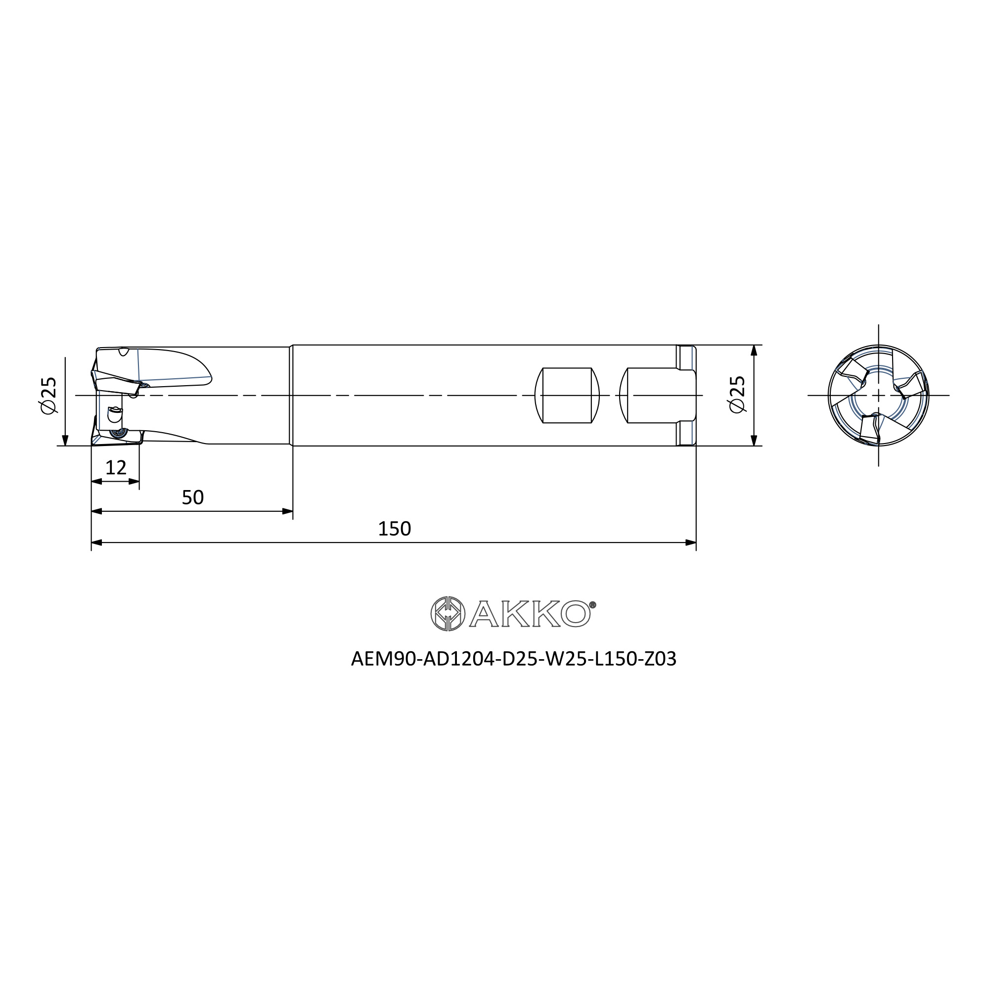 AKKO AEM90-AD1204-D25-W25-L150-Z03 — фото 3