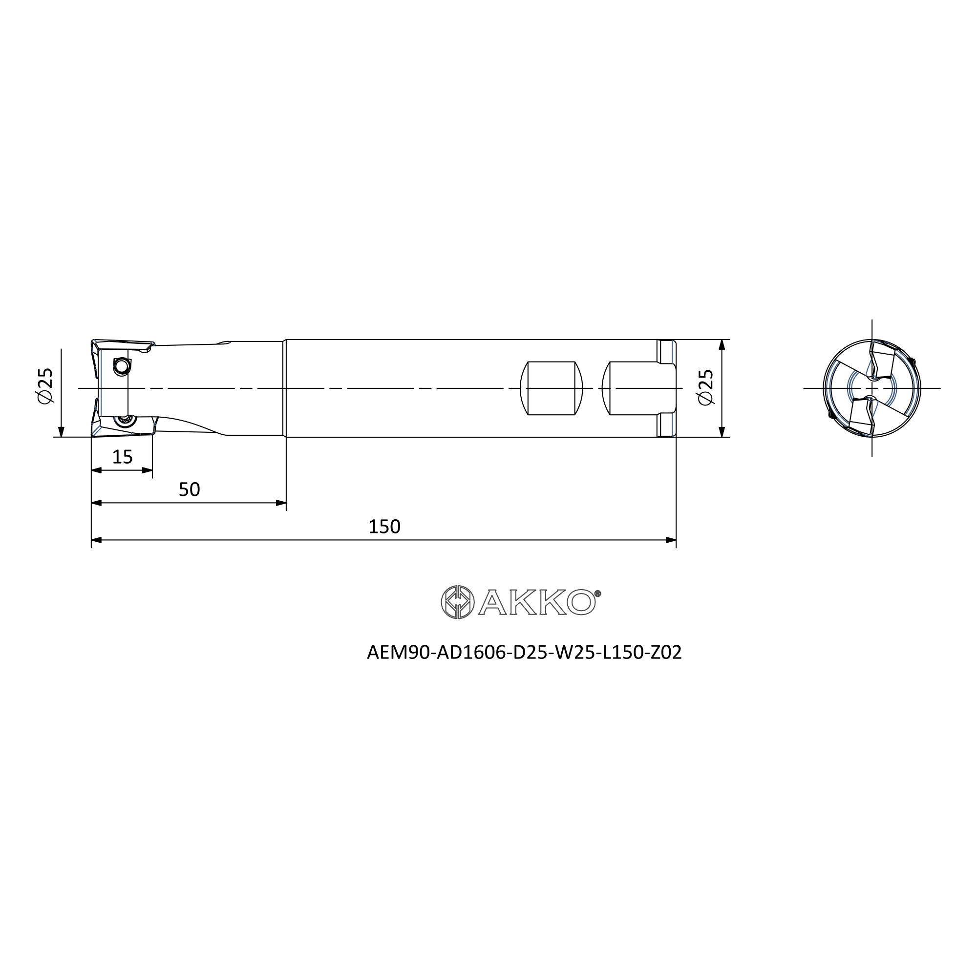 AKKO AEM90-AD1606-D25-W25-L150-Z02 — фото 3