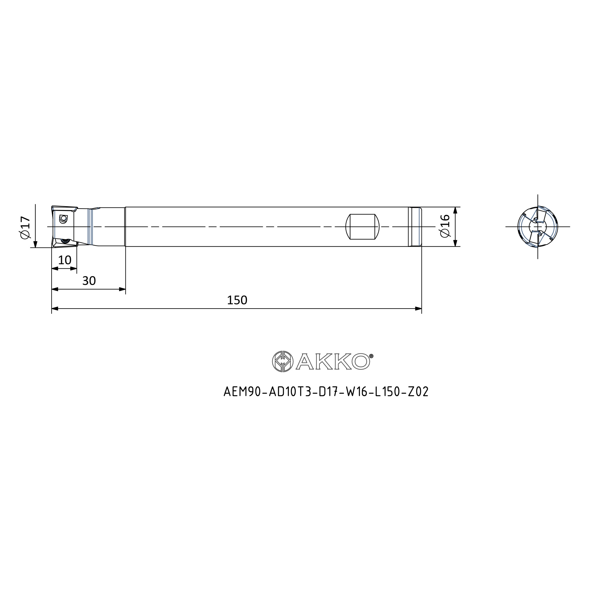 AKKO AEM90-AD10T3-D17-W16-L150-Z02 — фото 3