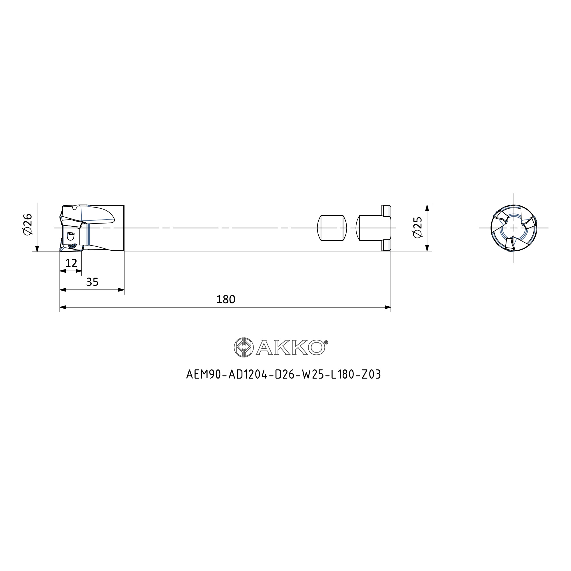AKKO AEM90-AD1204-D26-W25-L180-Z03 — фото 3
