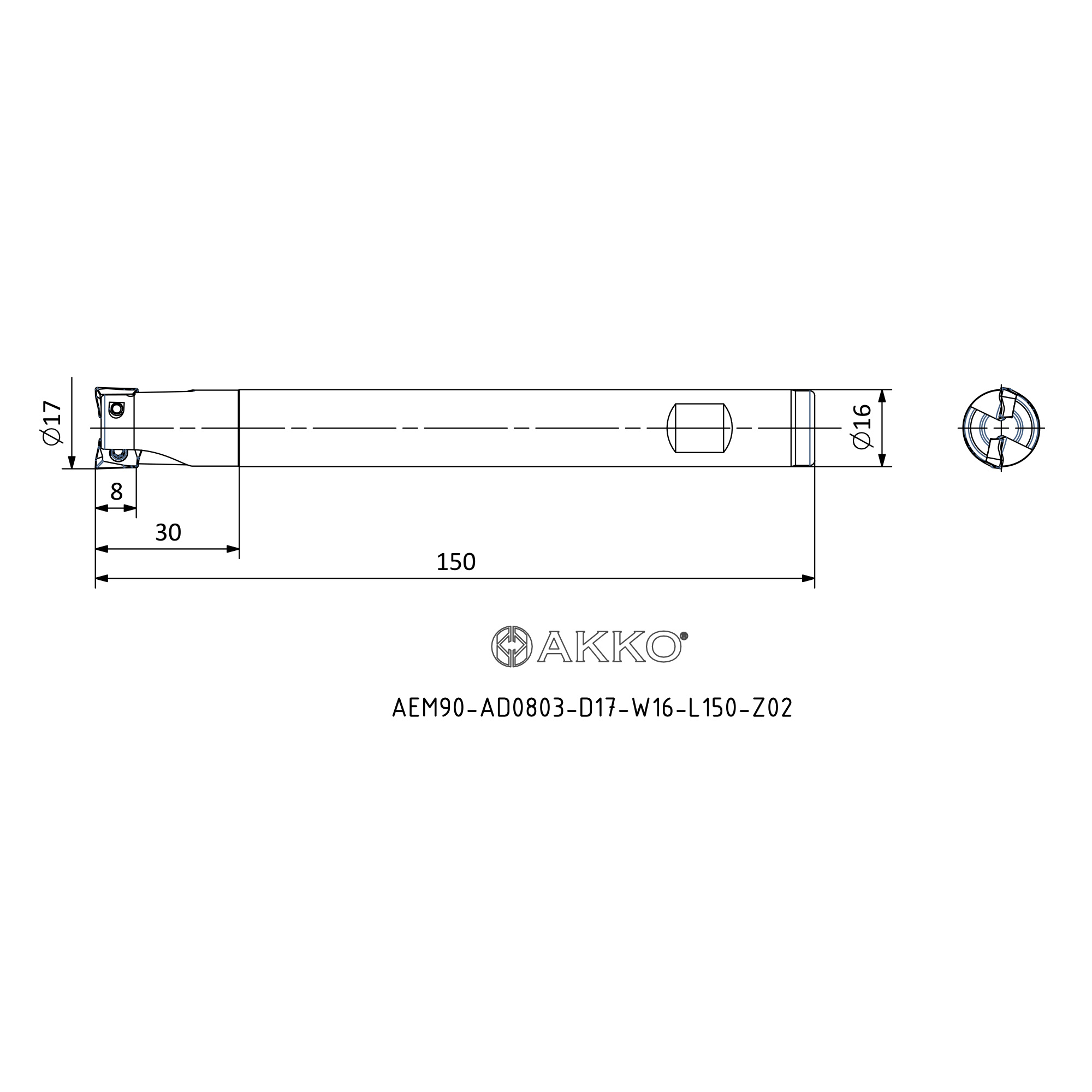 AKKO AEM90-AD0803-D17-W16-L150-Z02 — фото 3