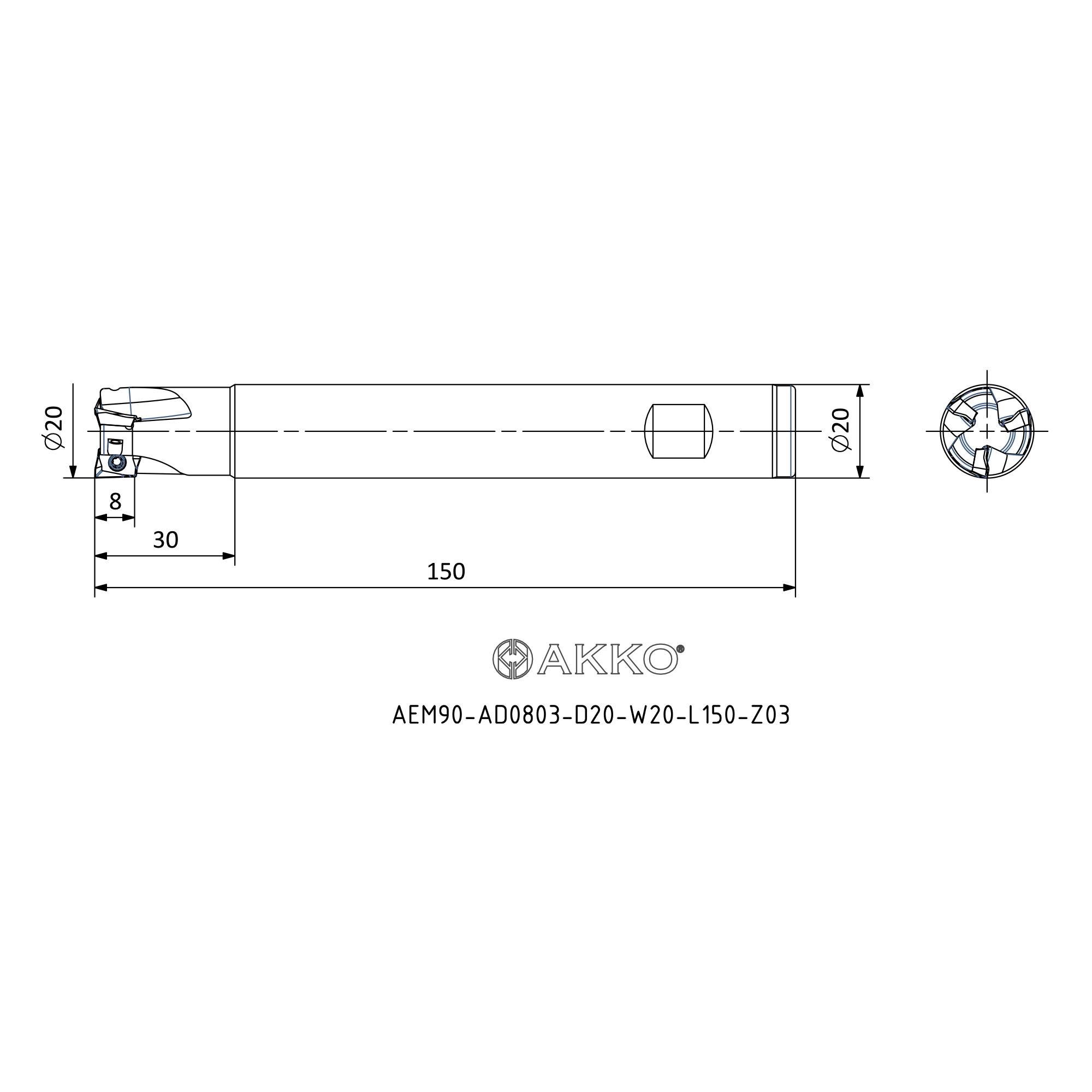 AKKO AEM90-AD0803-D20-W20-L150-Z03 — фото 3