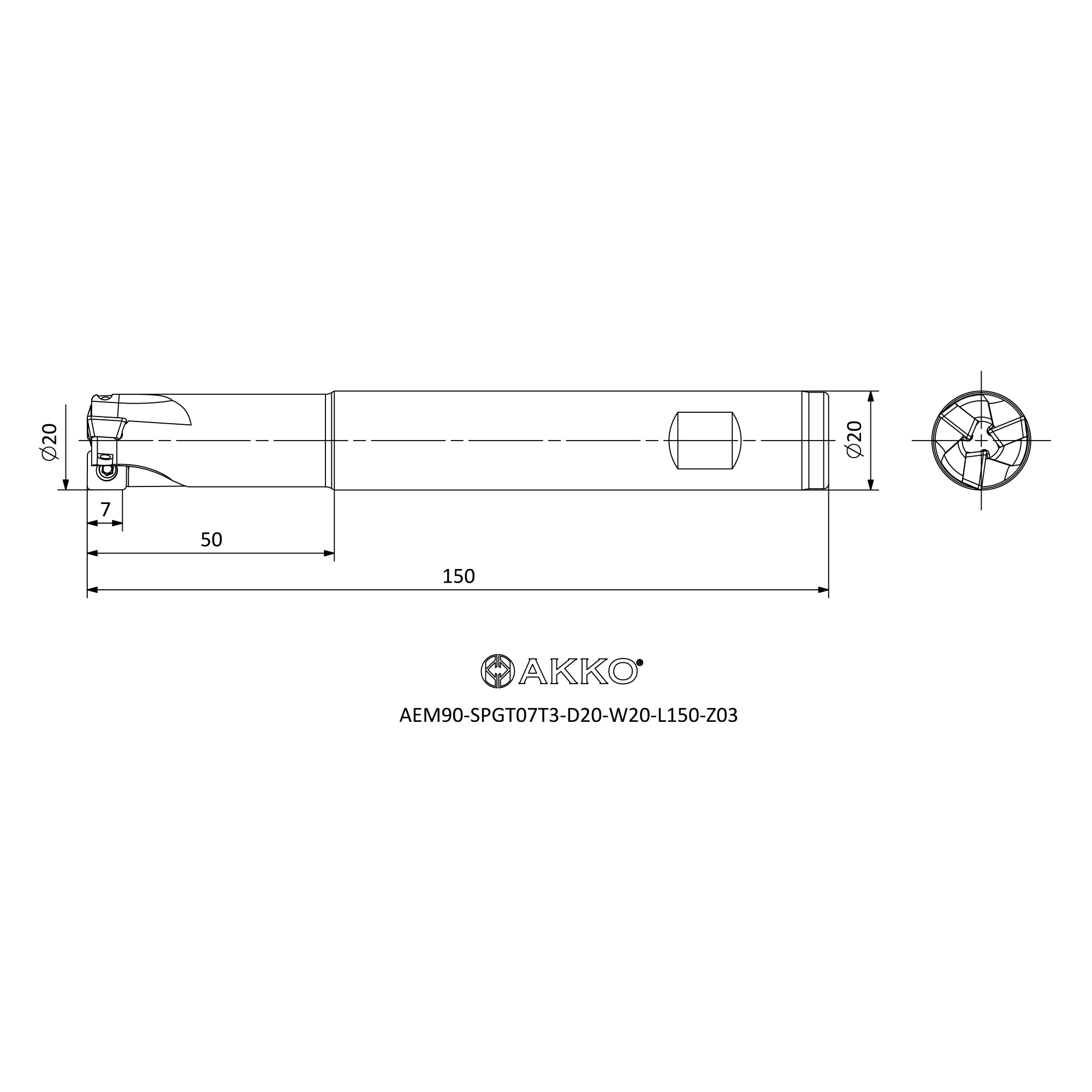 AKKO AEM90-SPGT07T3-D20-W20-L150-Z03 — фото 3