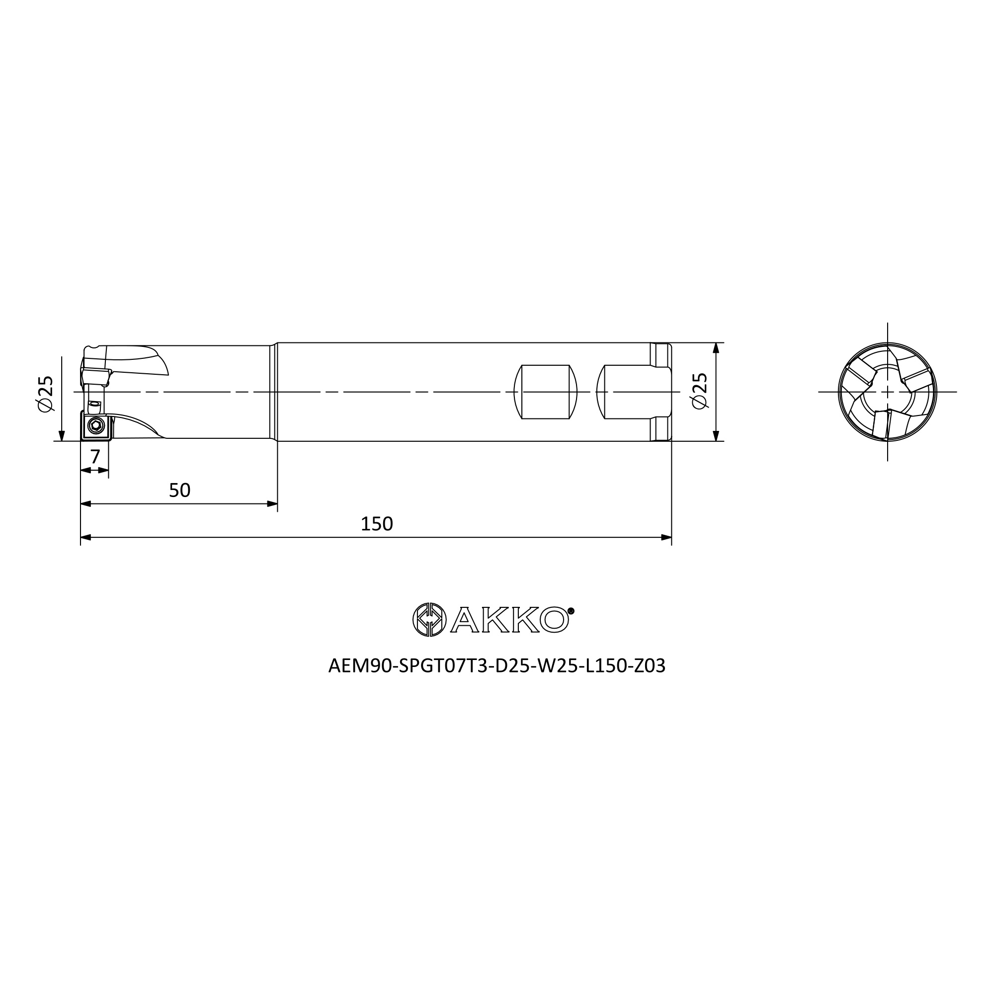 AKKO AEM90-SPGT07T3-D25-W25-L150-Z03 — фото 3