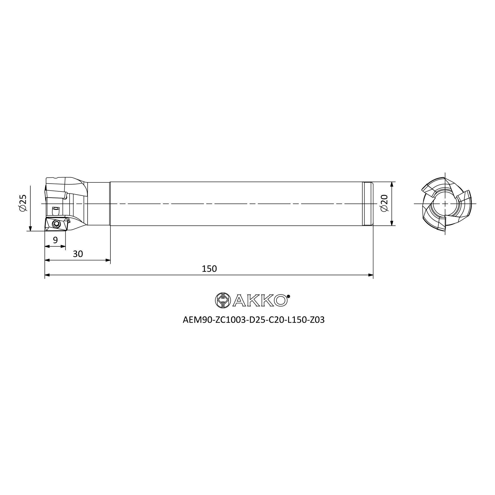 AKKO AEM90-ZC1003-D25-C20-L150-Z03 — фото 3