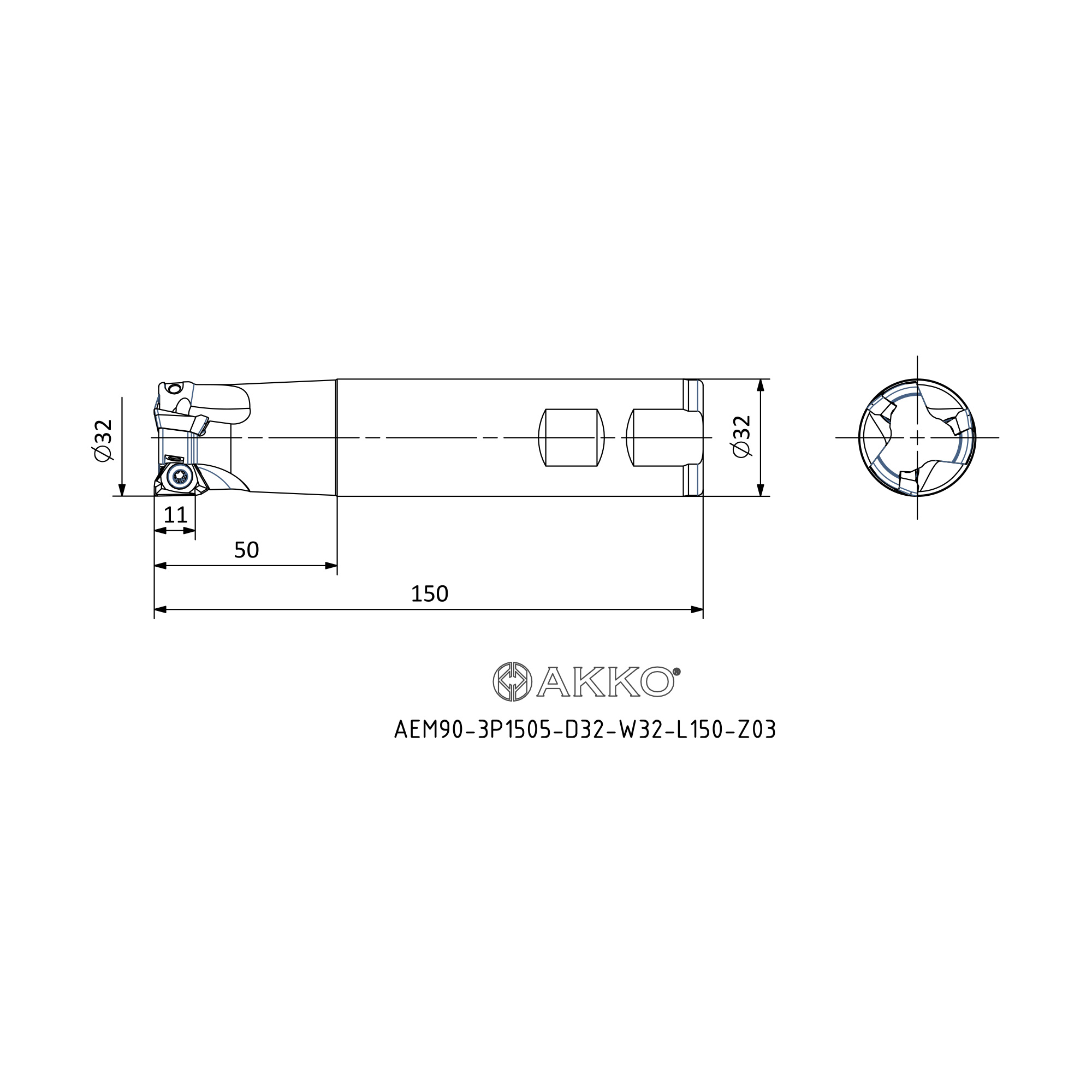 AKKO AEM90-3P1505-D32-W32-L150-Z03 — фото 3