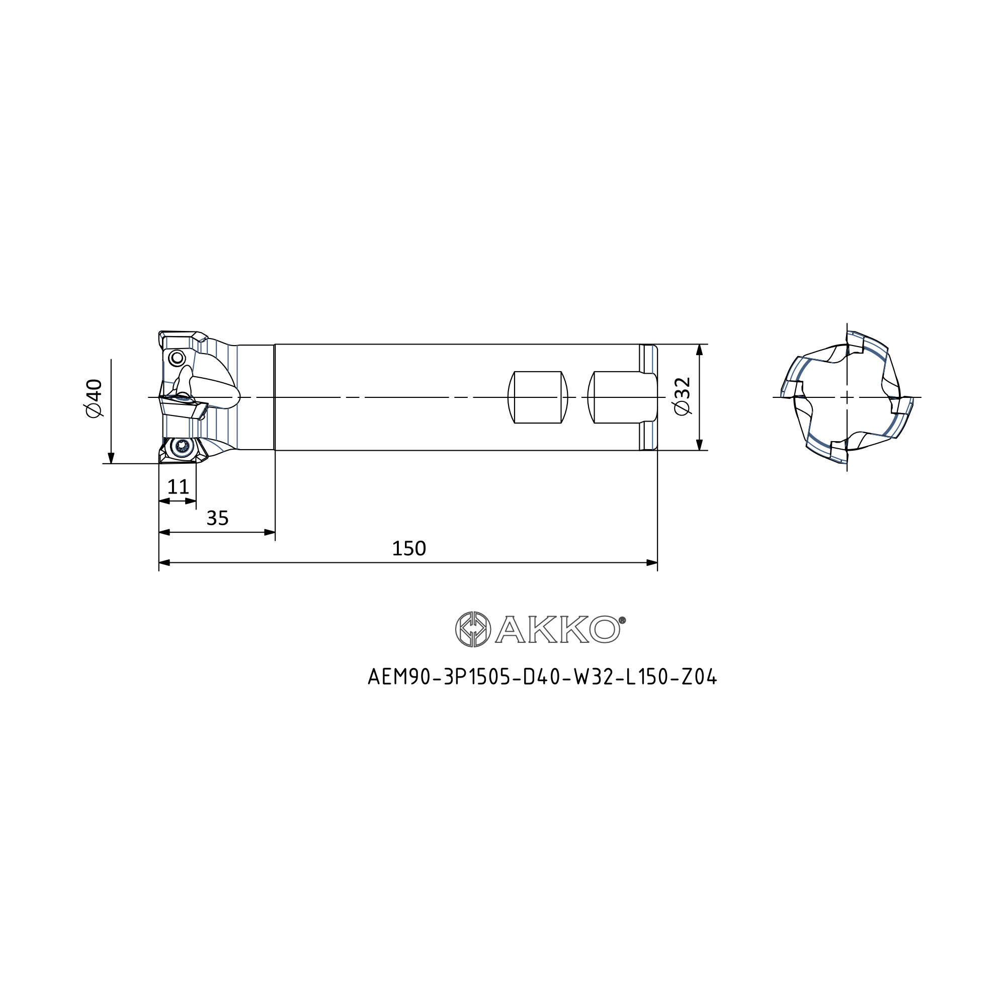 AKKO AEM90-3P1505-D40-W32-L150-Z04 — фото 3