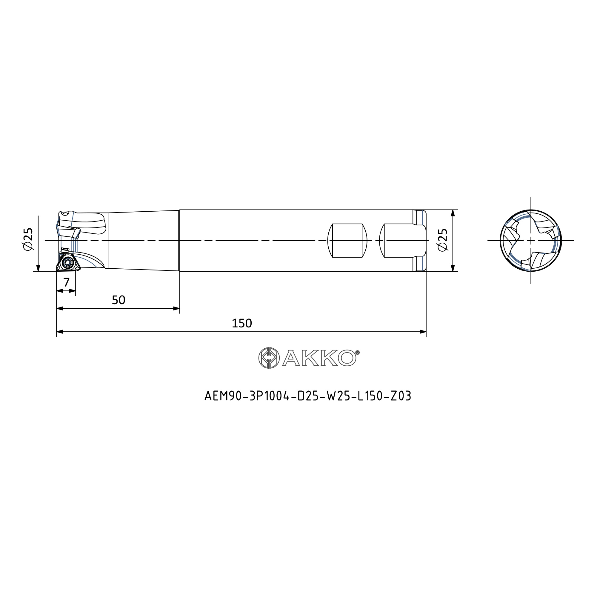 AKKO AEM90-3P1004-D25-W25-L150-Z03 — фото 3