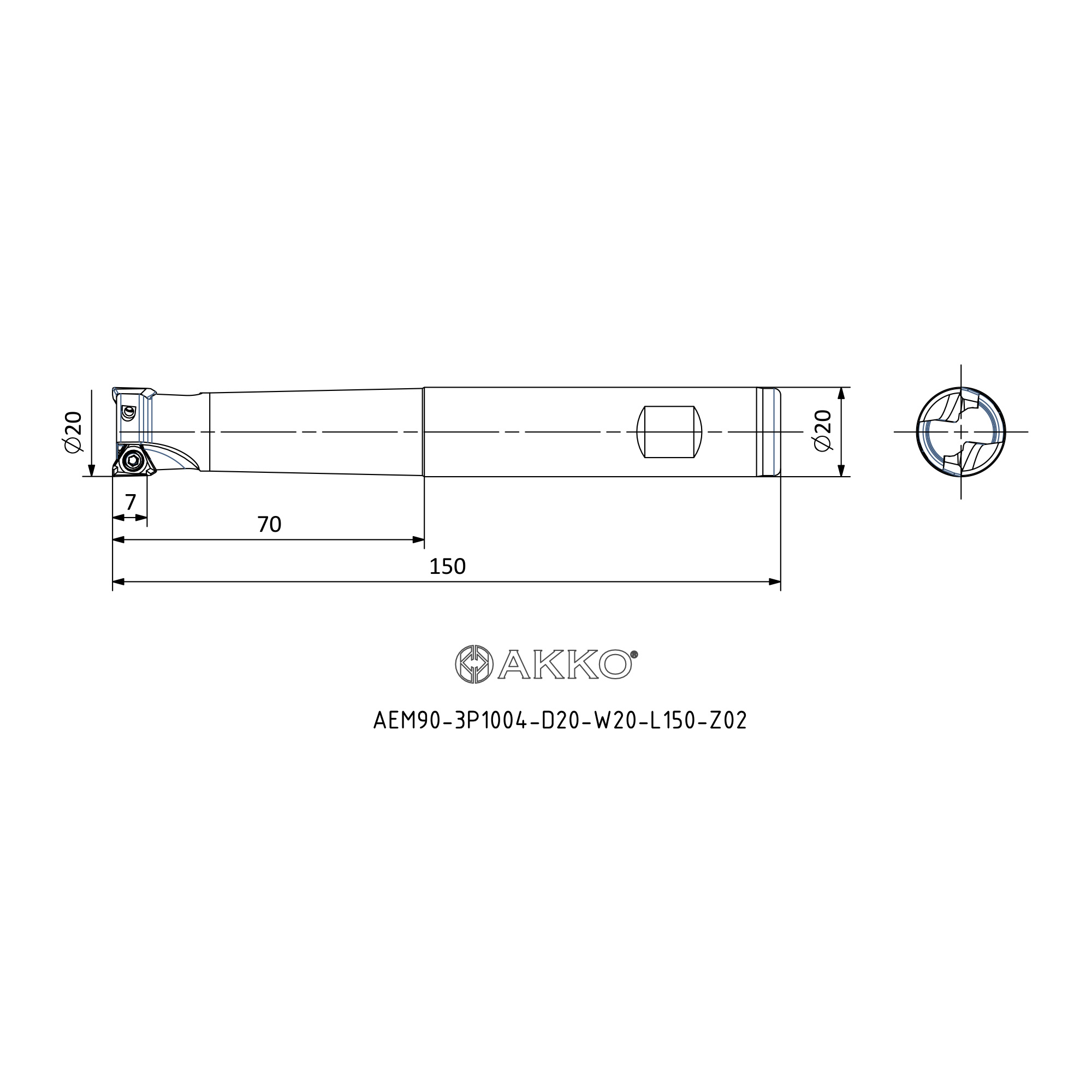 AKKO AEM90-3P1004-D20-W20-L150-Z02 — фото 3