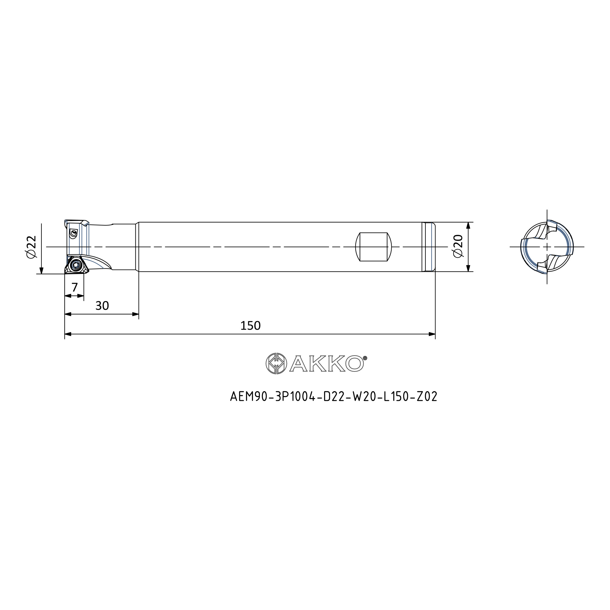 AKKO AEM90-3P1004-D22-W20-L150-Z02 — фото 3