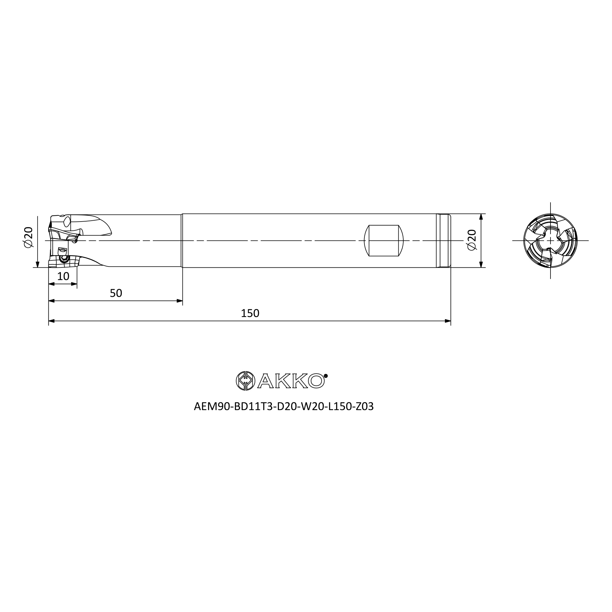 AKKO AEM90-BD11T3-D20-W20-L150-Z03 — фото 3