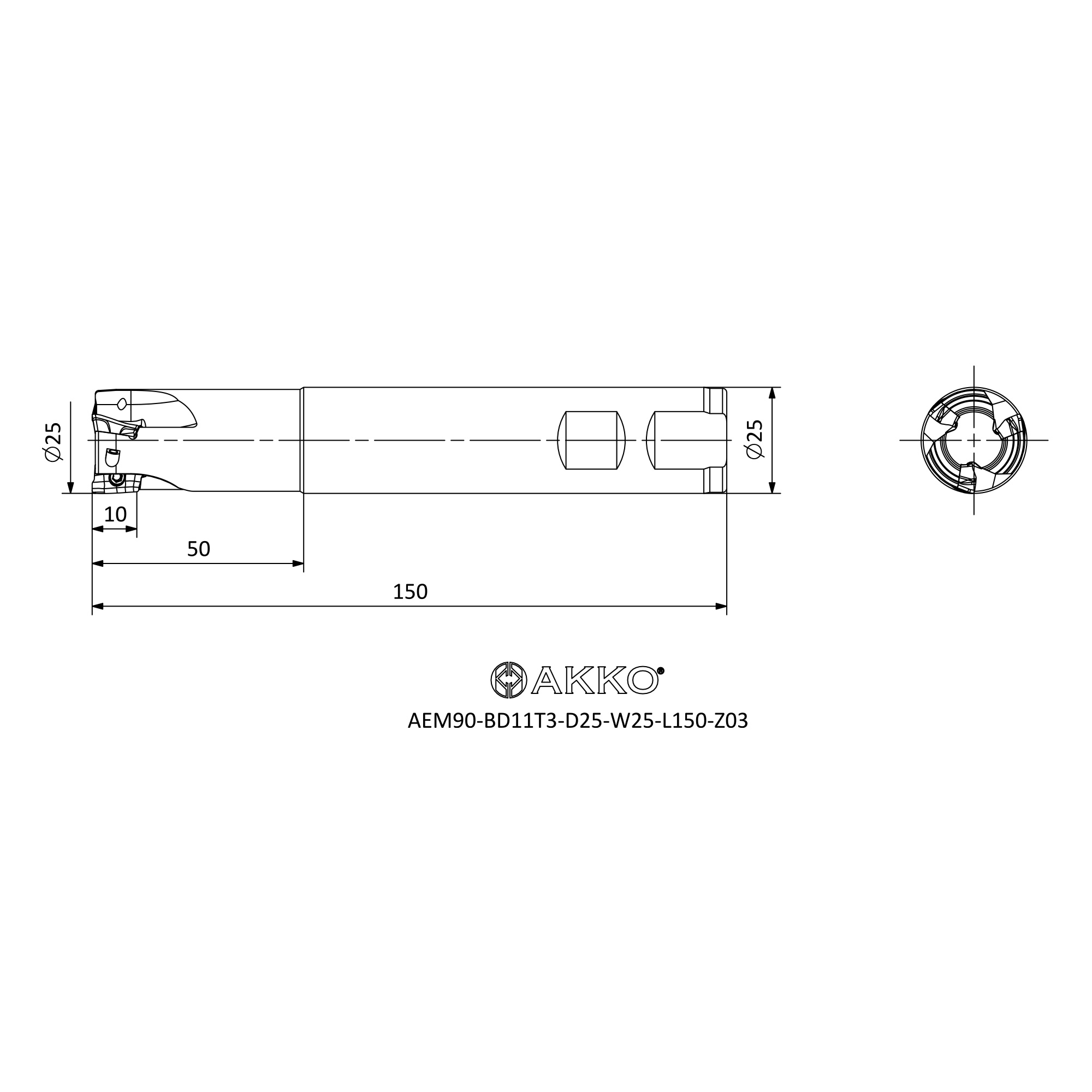 AKKO AEM90-BD11T3-D25-W25-L150-Z03 — фото 3