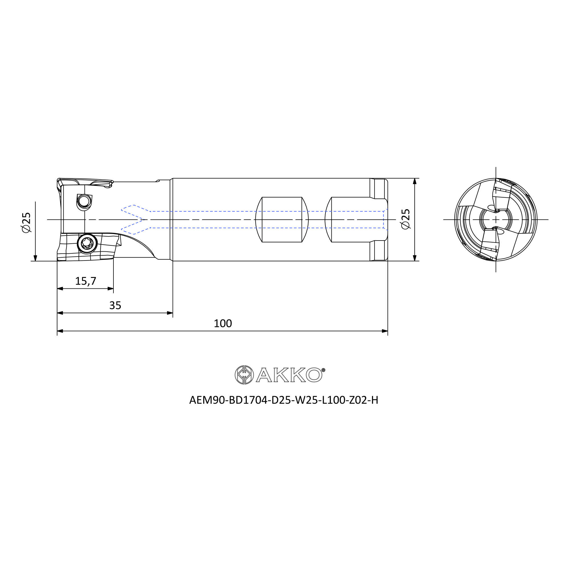 AKKO AEM90-BD1704-D25-W25-L100-Z02-H — фото 3