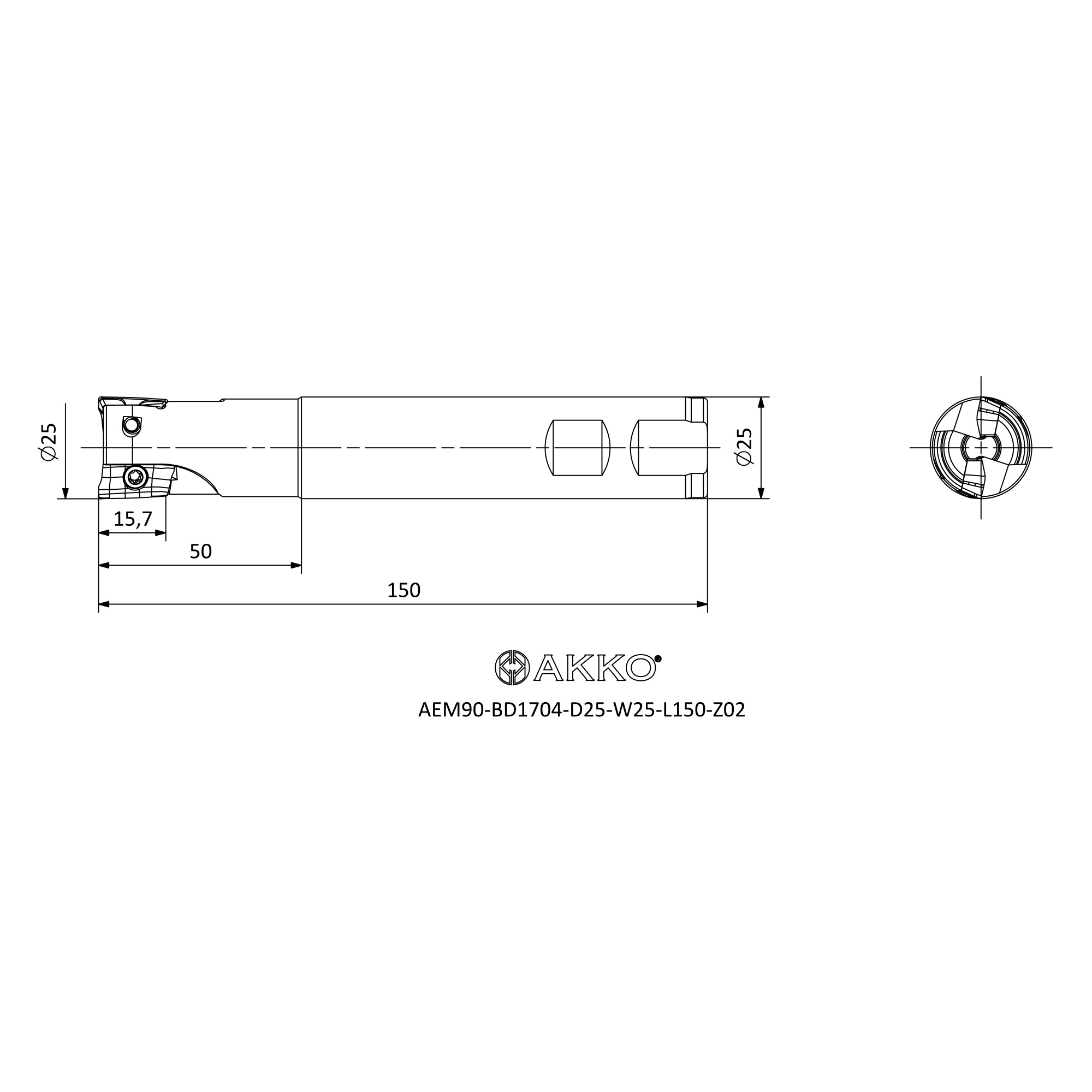 AKKO AEM90-BD1704-D25-W25-L150-Z02 — фото 3
