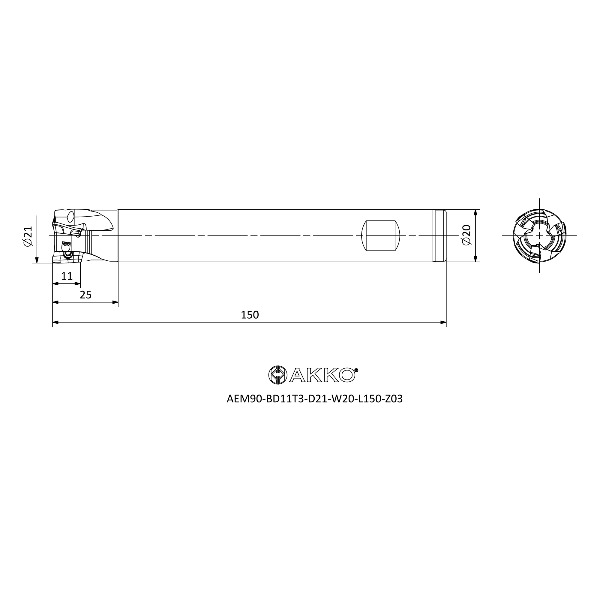AKKO AEM90-BD11T3-D21-W20-L150-Z03 — фото 3