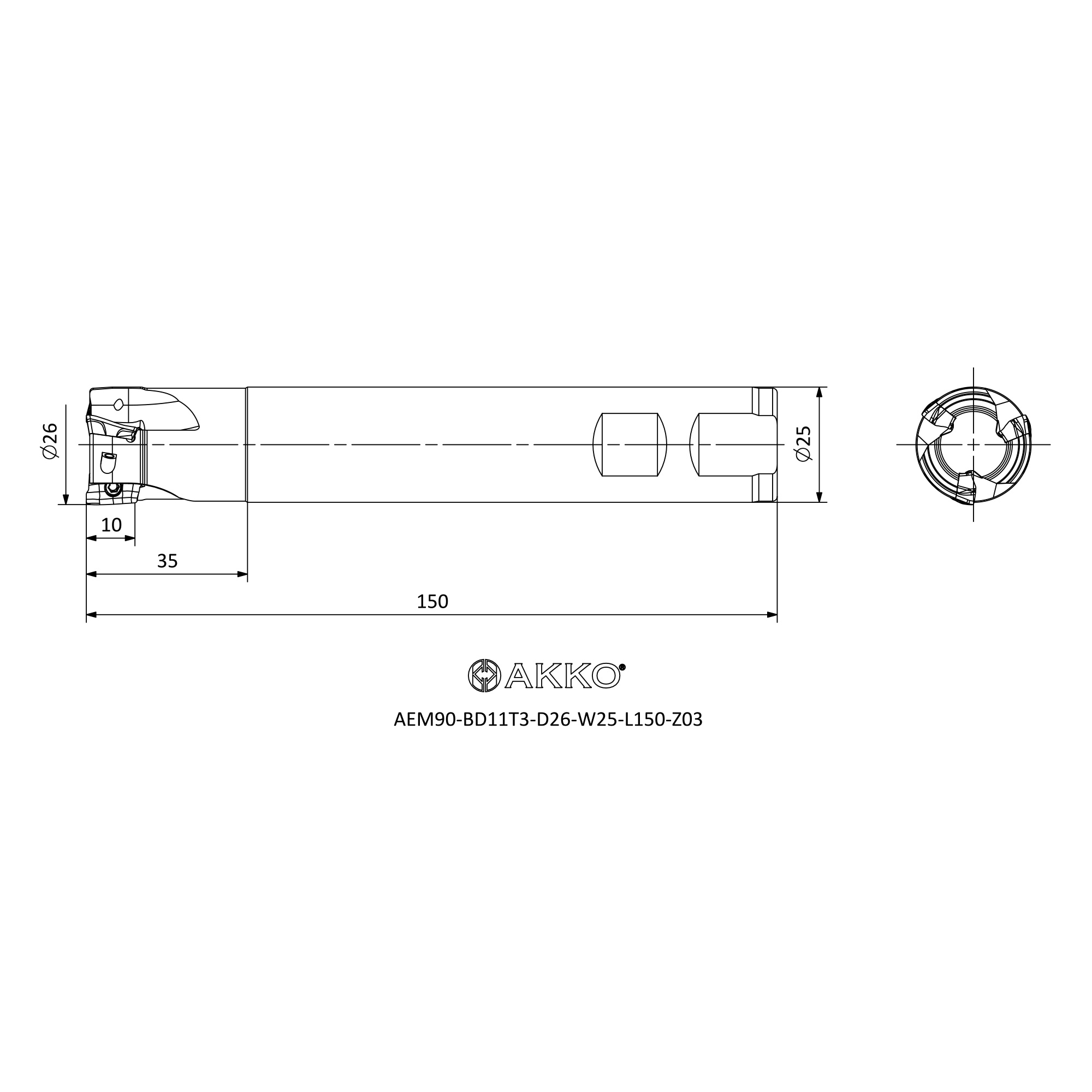 AKKO AEM90-BD11T3-D26-W25-L150-Z03 — фото 3