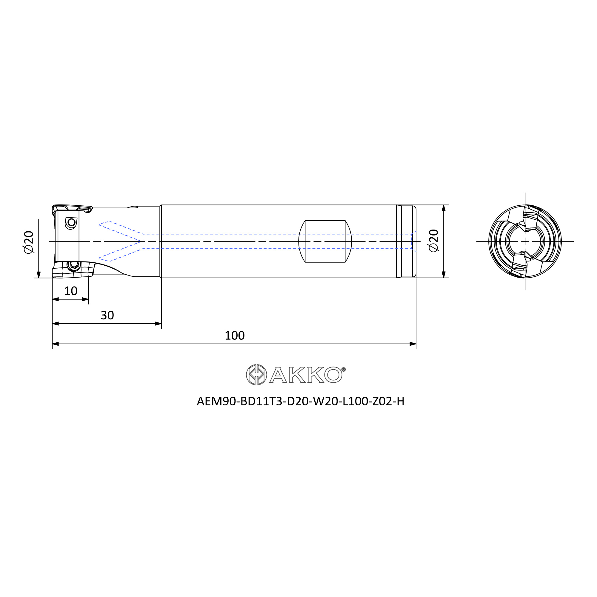 AKKO AEM90-BD11T3-D20-W20-L100-Z02-H — фото 3