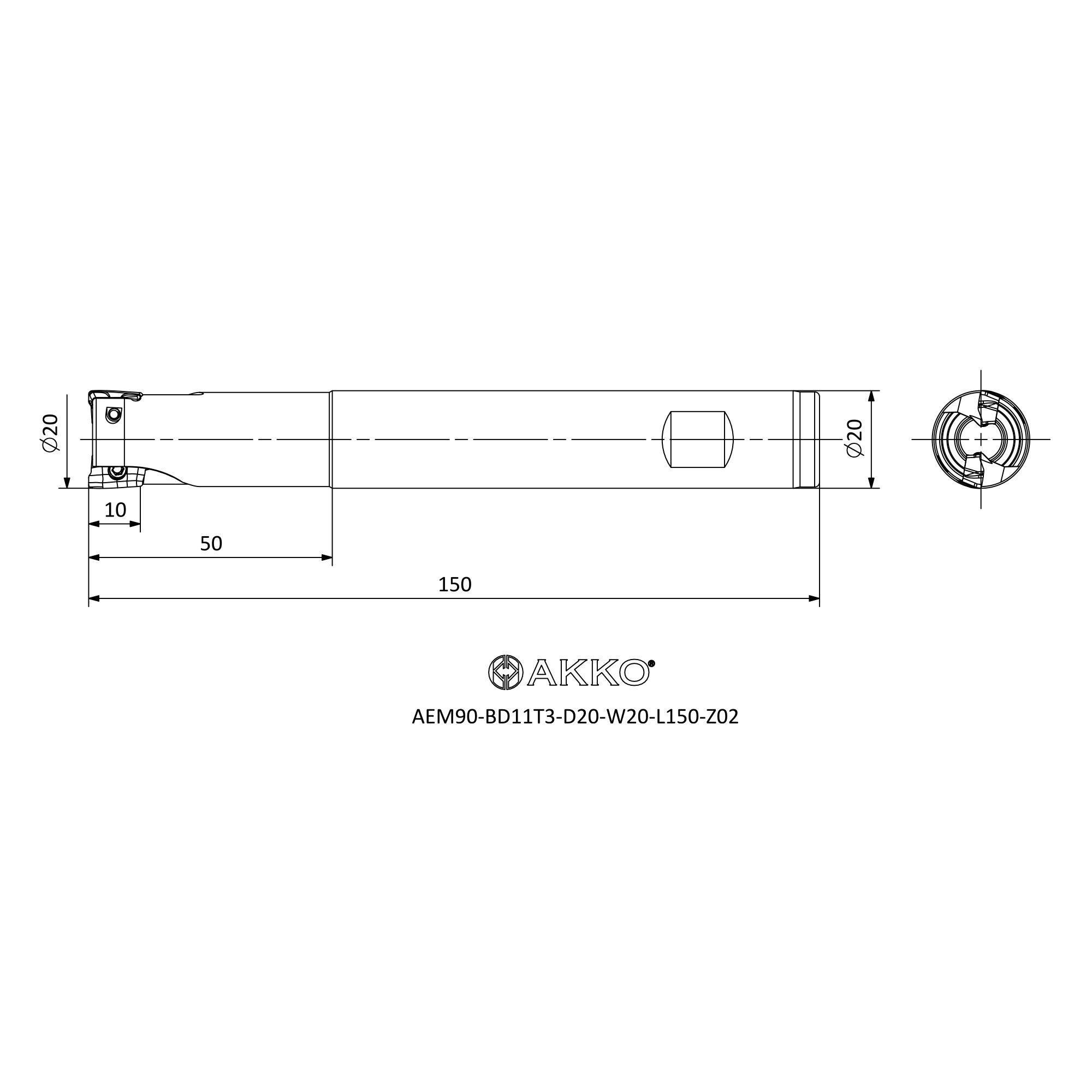 AKKO AEM90-BD11T3-D20-W20-L150-Z02 — фото 3