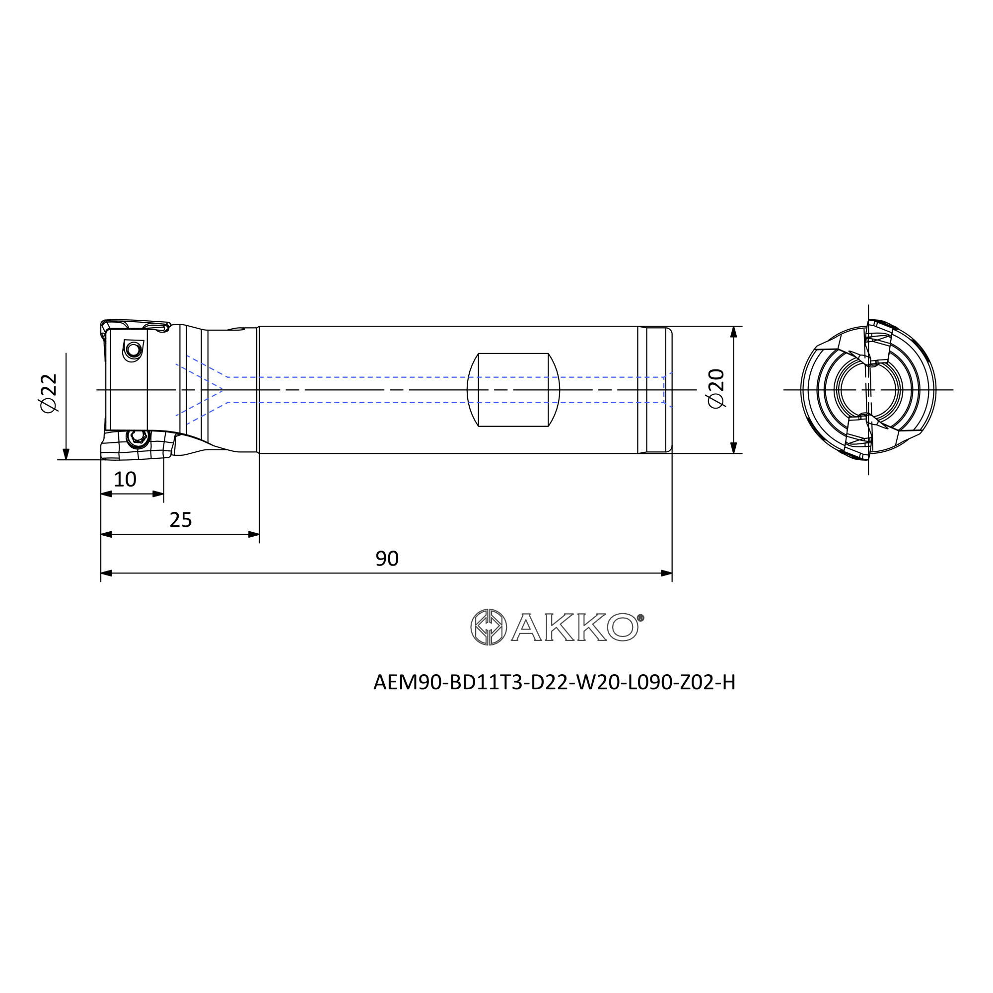 AKKO AEM90-BD11T3-D22-W20-L090-Z02-H — фото 3