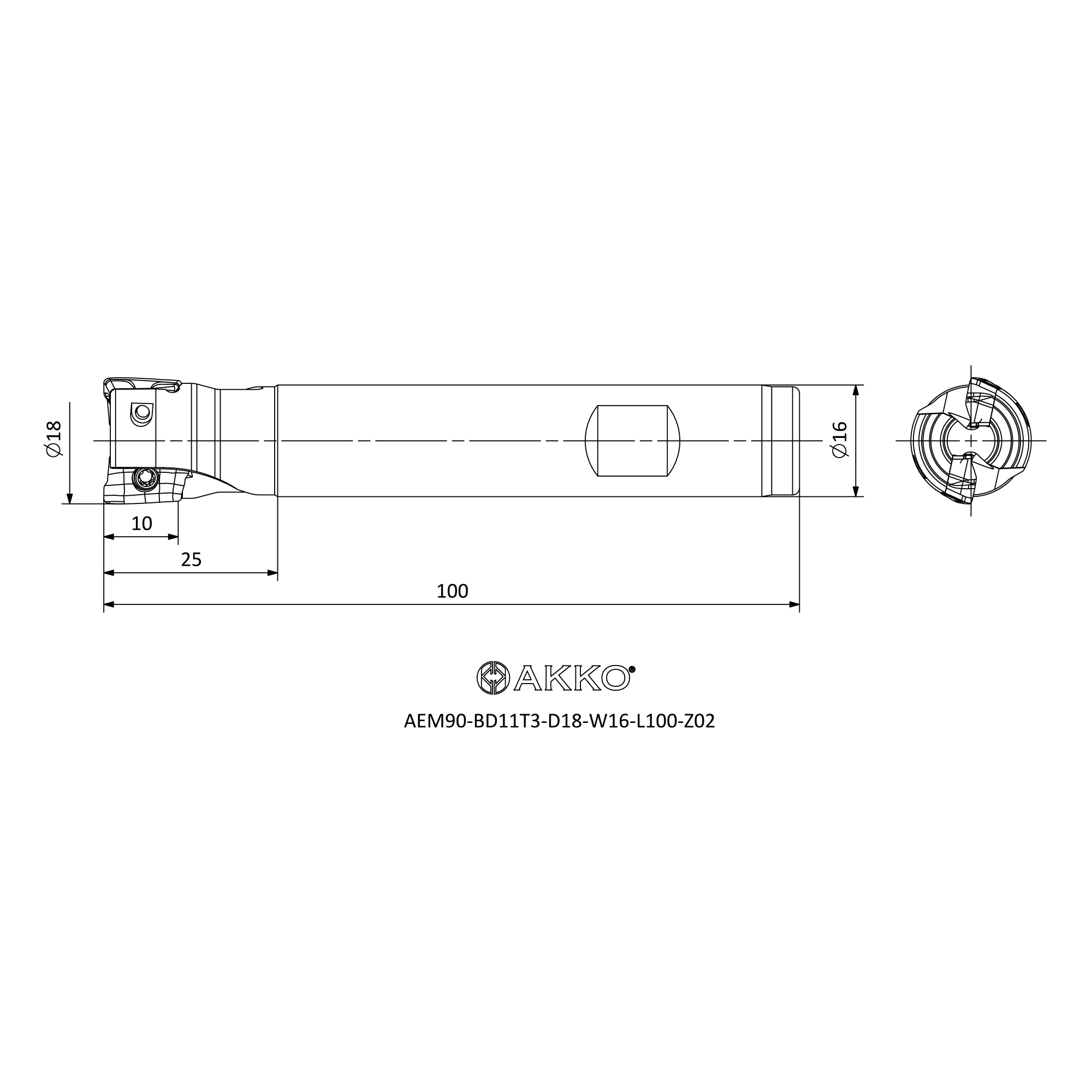 AKKO AEM90-BD11T3-D18-W16-L100-Z02 — фото 3