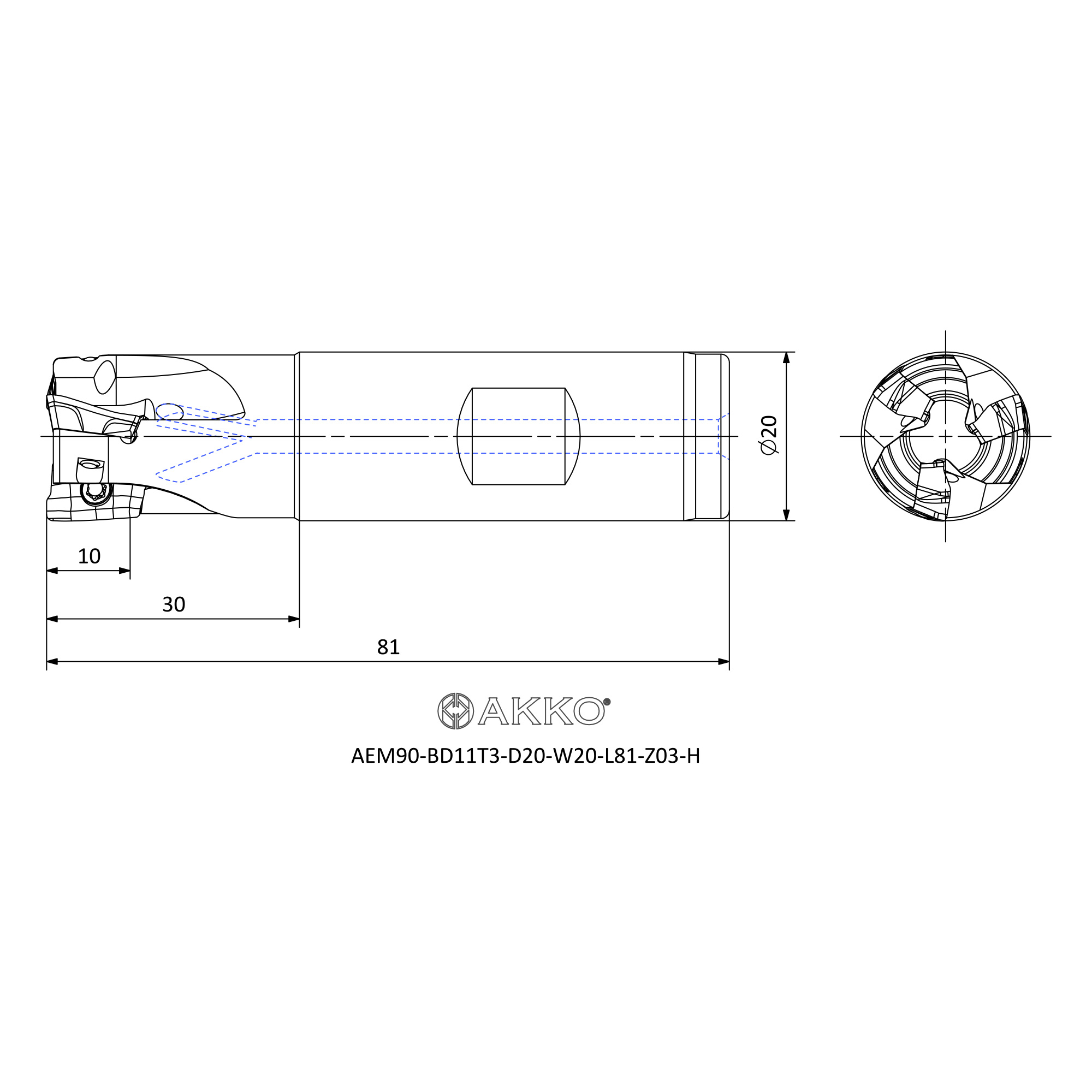 AKKO AEM90-BD11T3-D20-W20-L81-Z03-H — фото 3