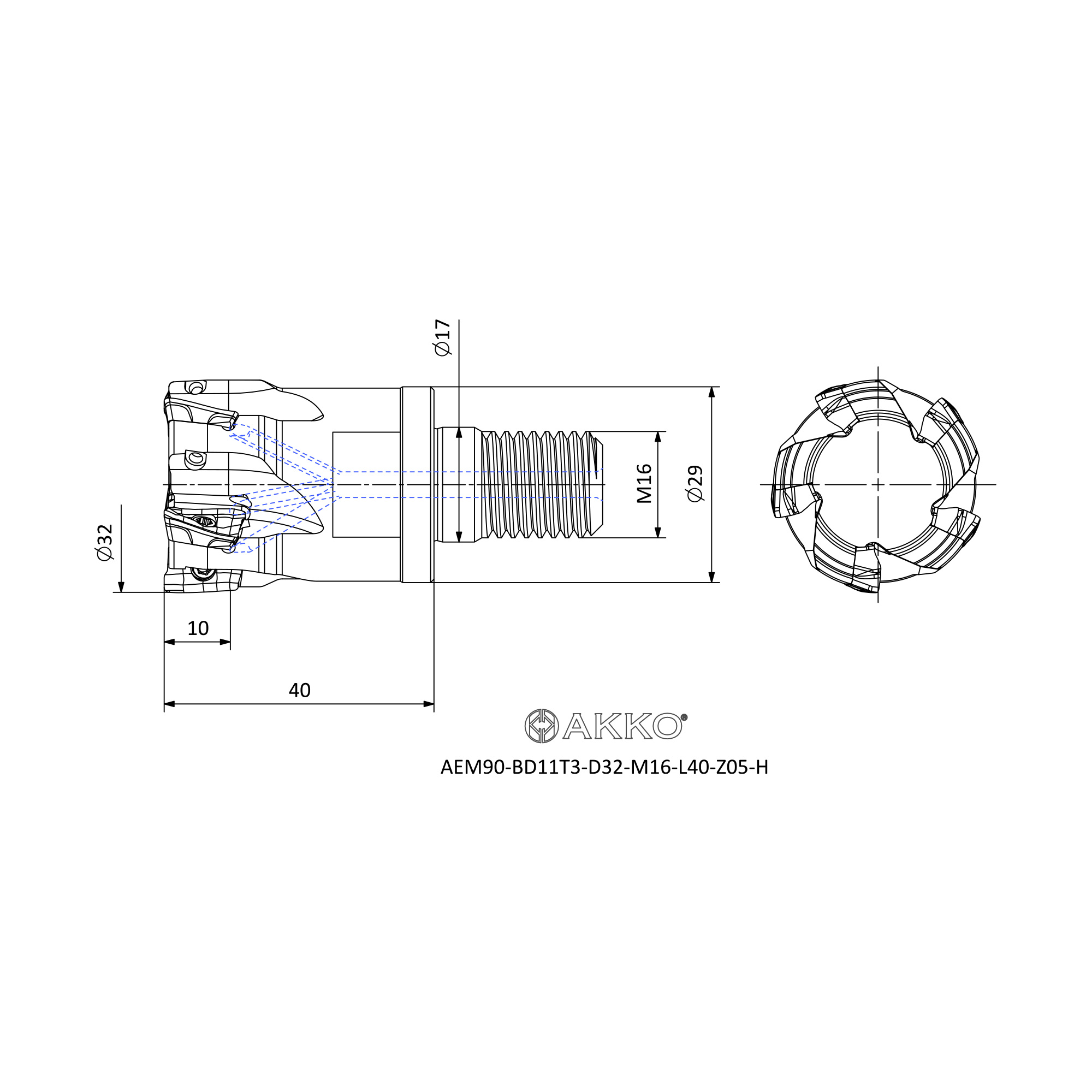 AKKO AEM90-BD11T3-D32-M16-L40-Z05-H — фото 3