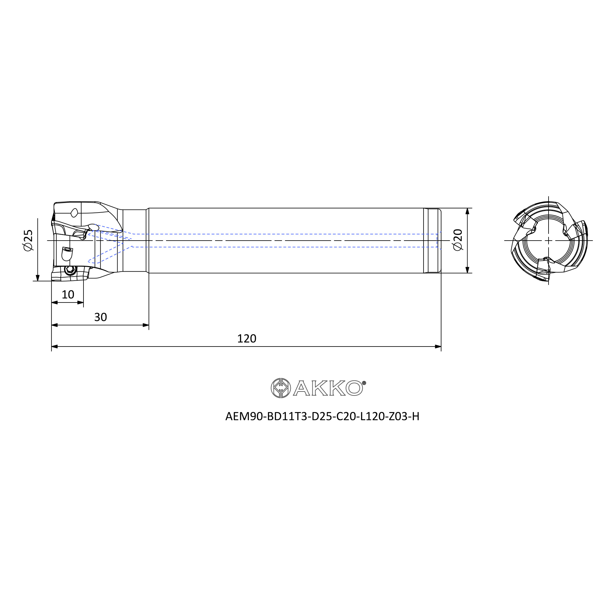 AKKO AEM90-BD11T3-D25-C20-L120-Z03-H — фото 3