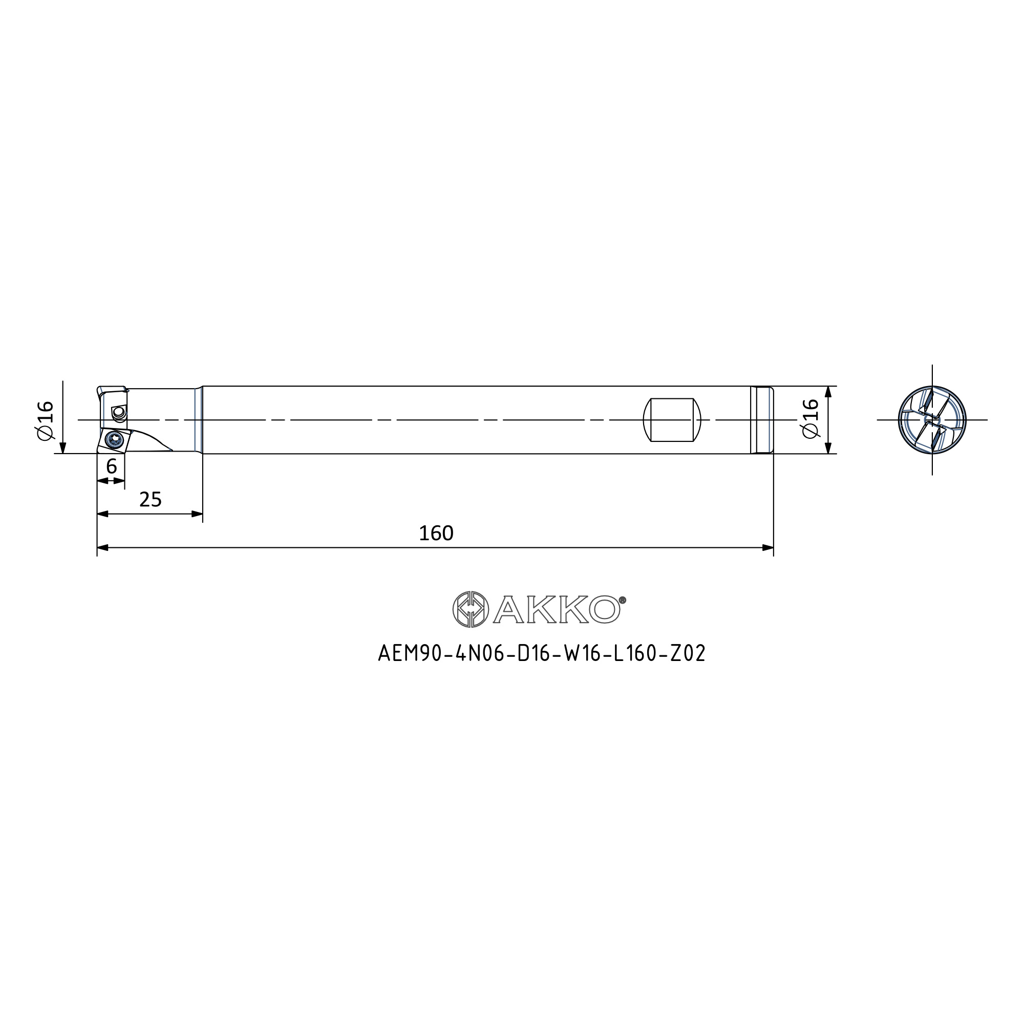 AKKO AEM90-4N06-D16-W16-L160-Z02 — фото 3