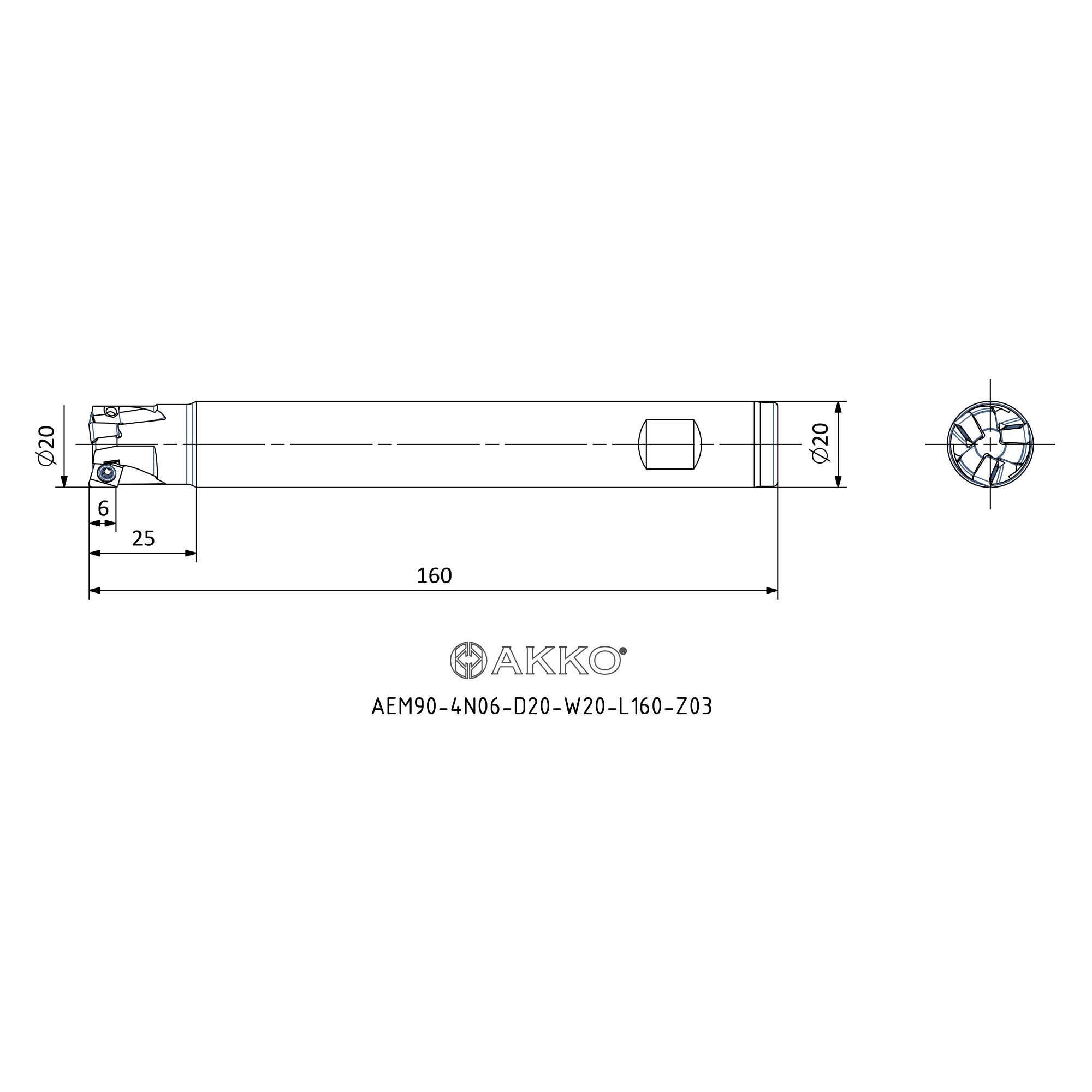 AKKO AEM90-4N06-D20-W20-L160-Z03 — фото 3
