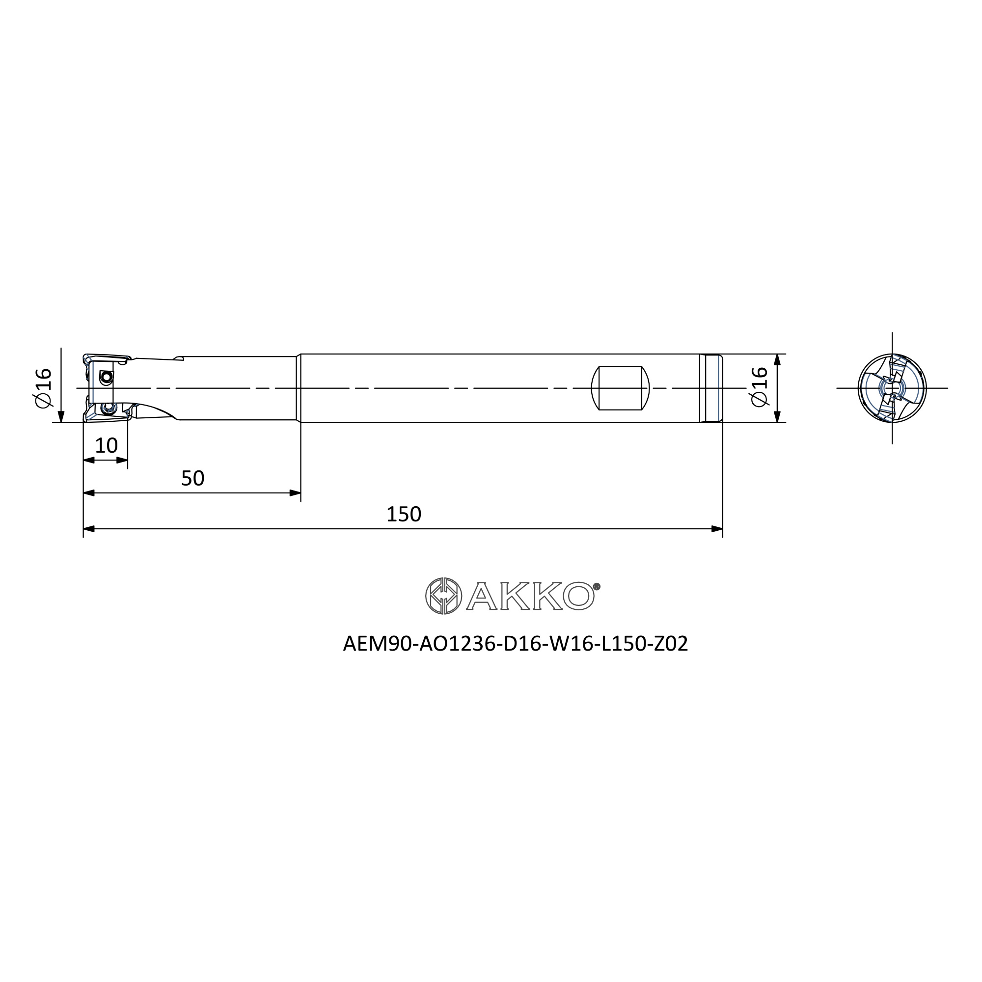 AKKO AEM90-AO1236-D16-W16-L150-Z02 — фото 3