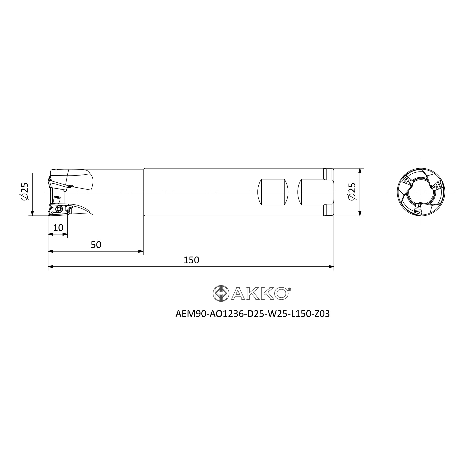 AKKO AEM90-AO1236-D25-W25-L150-Z03 — фото 3