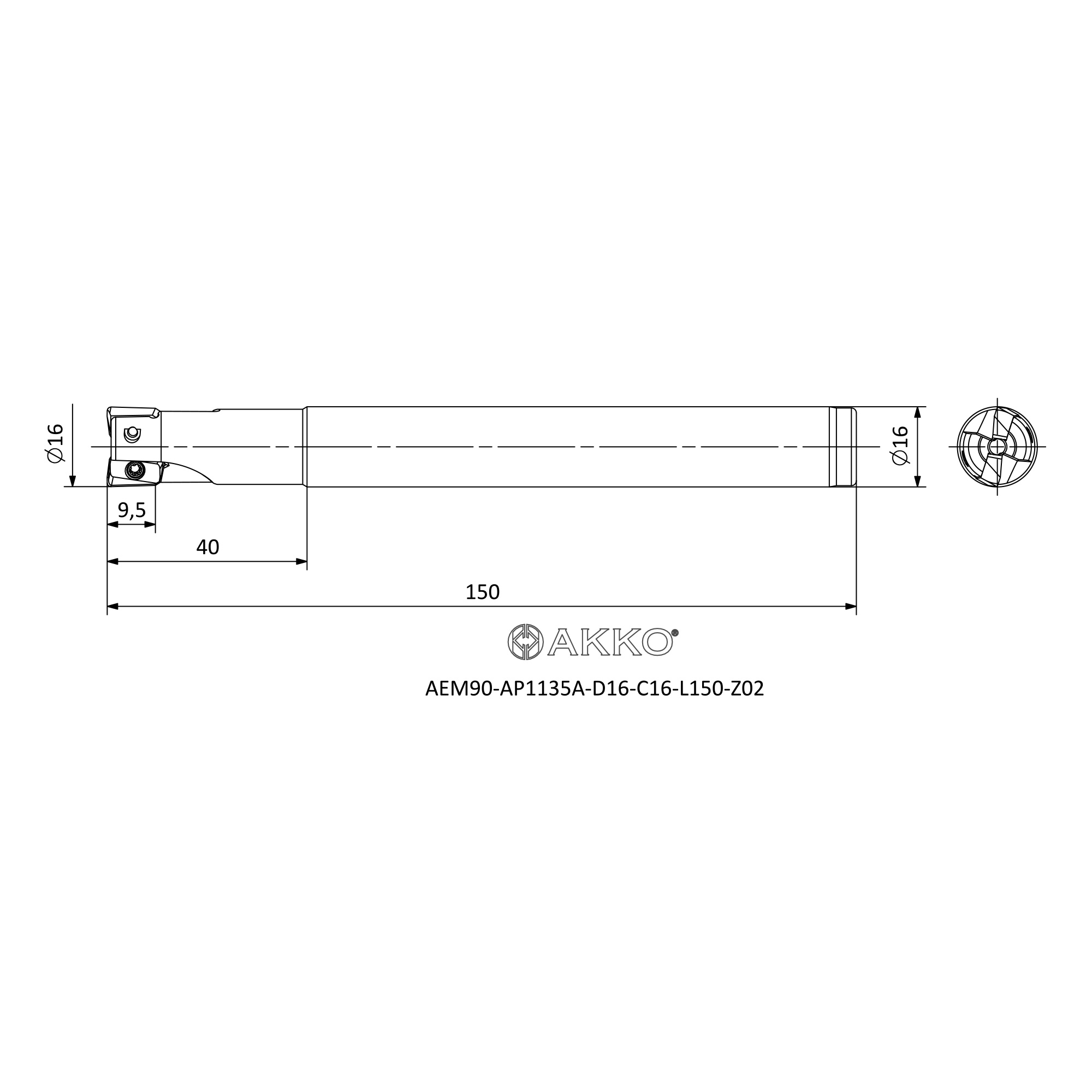 AKKO AEM90-AP1135A-D16-C16-L150-Z02 — фото 3