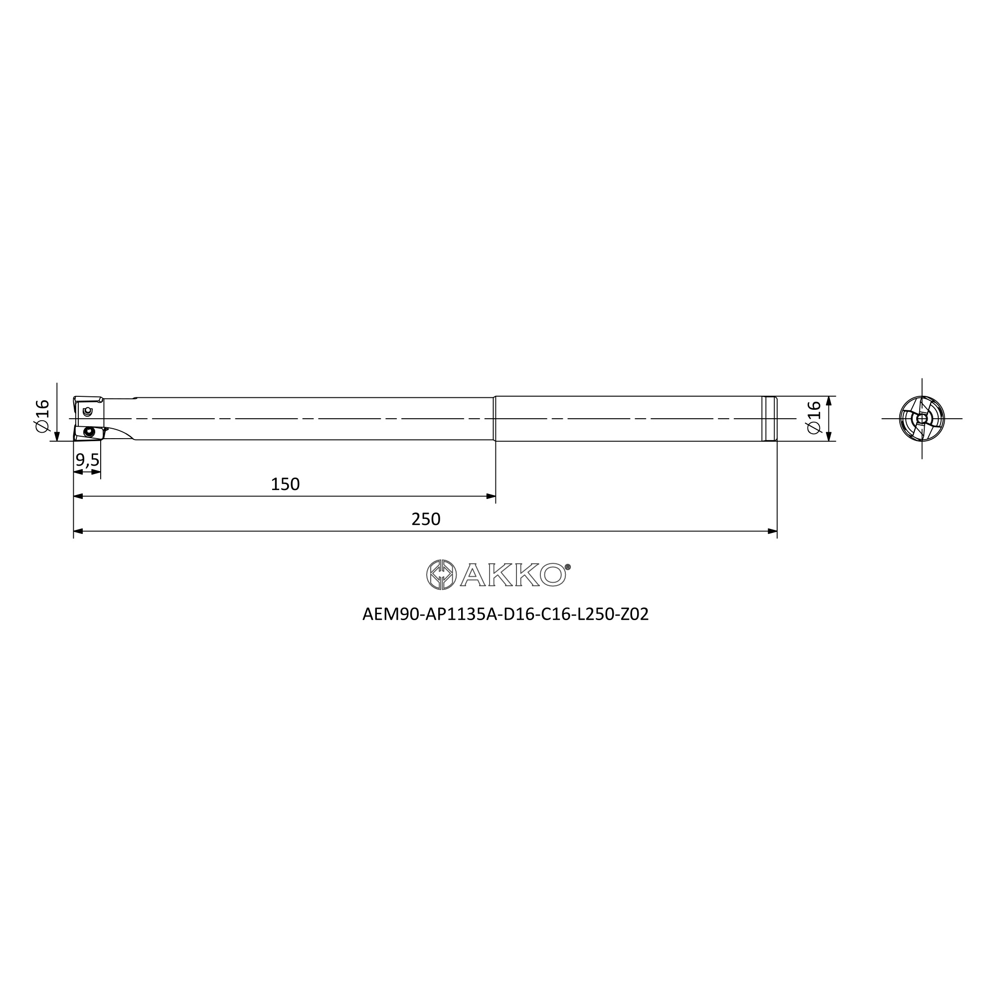 AKKO AEM90-AP1135A-D16-C16-L250-Z02 — фото 3