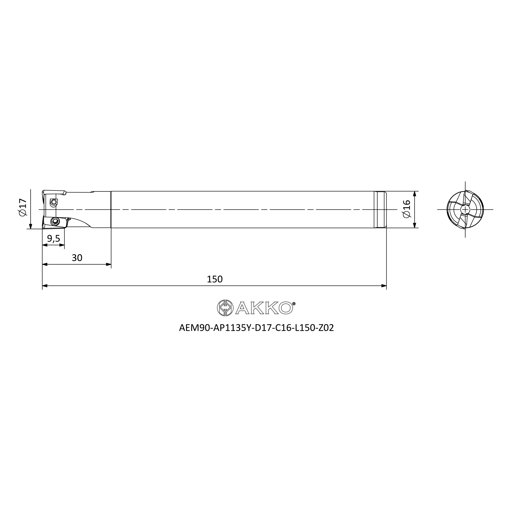 AKKO AEM90-AP1135Y-D17-C16-L150-Z02 — фото 3