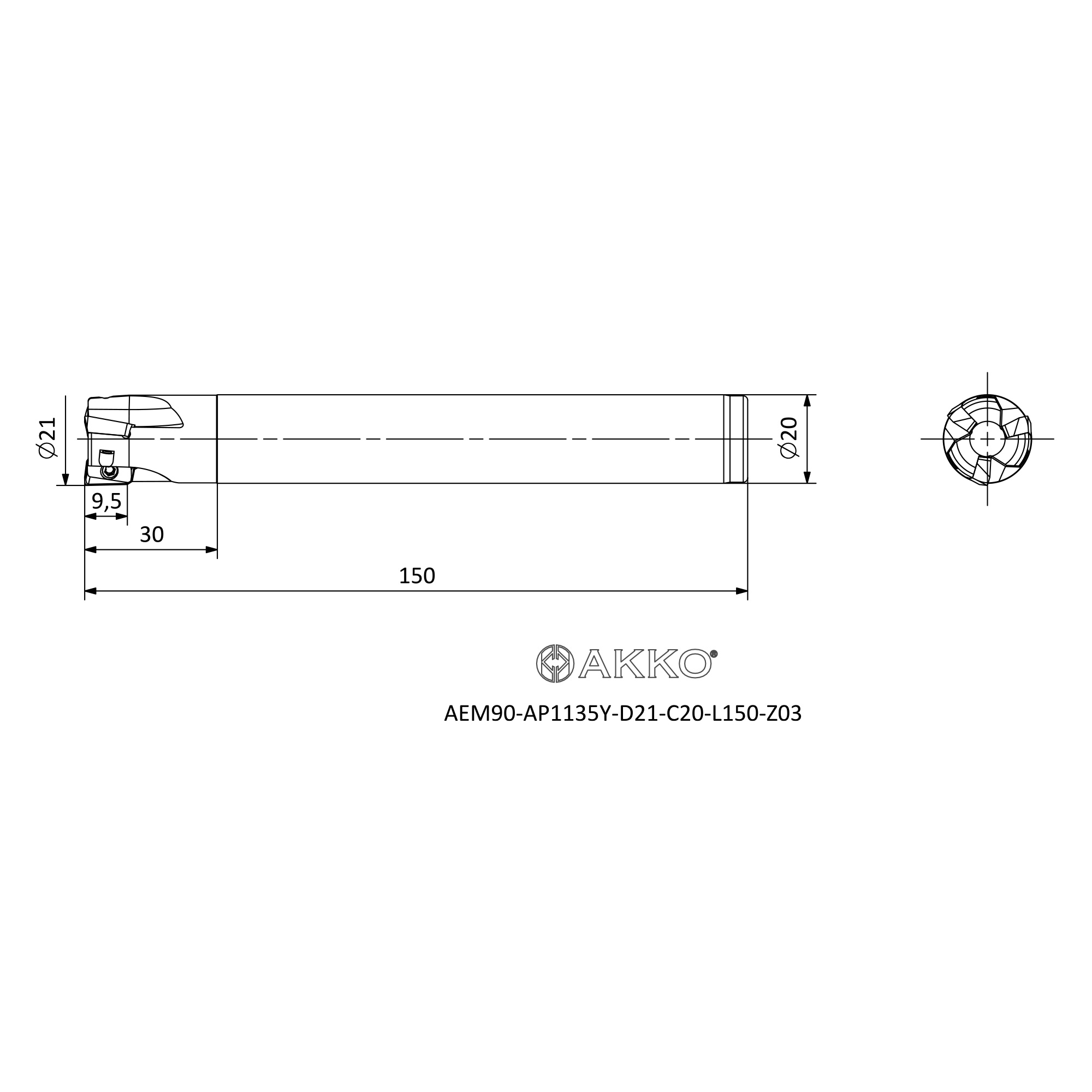 AKKO AEM90-AP1135Y-D21-C20-L150-Z03 — фото 3