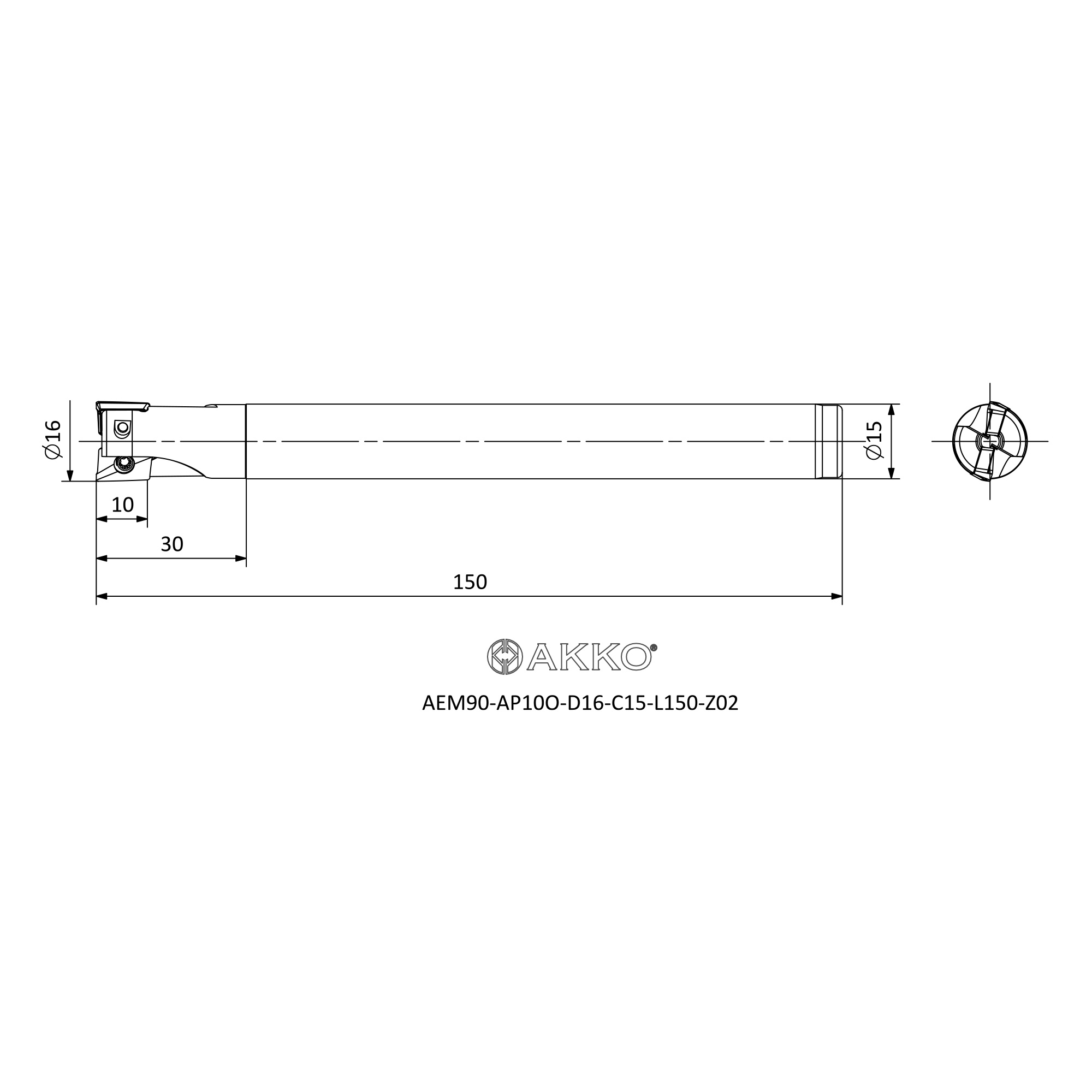 AKKO AEM90-AP10O-D16-C15-L150-Z02 — фото 3