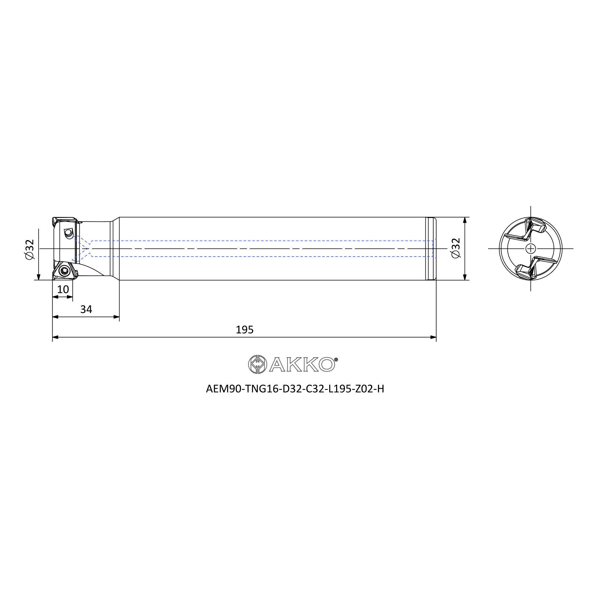 AKKO AEM90-TNG16-D32-C32-L195-Z02-H — фото 3