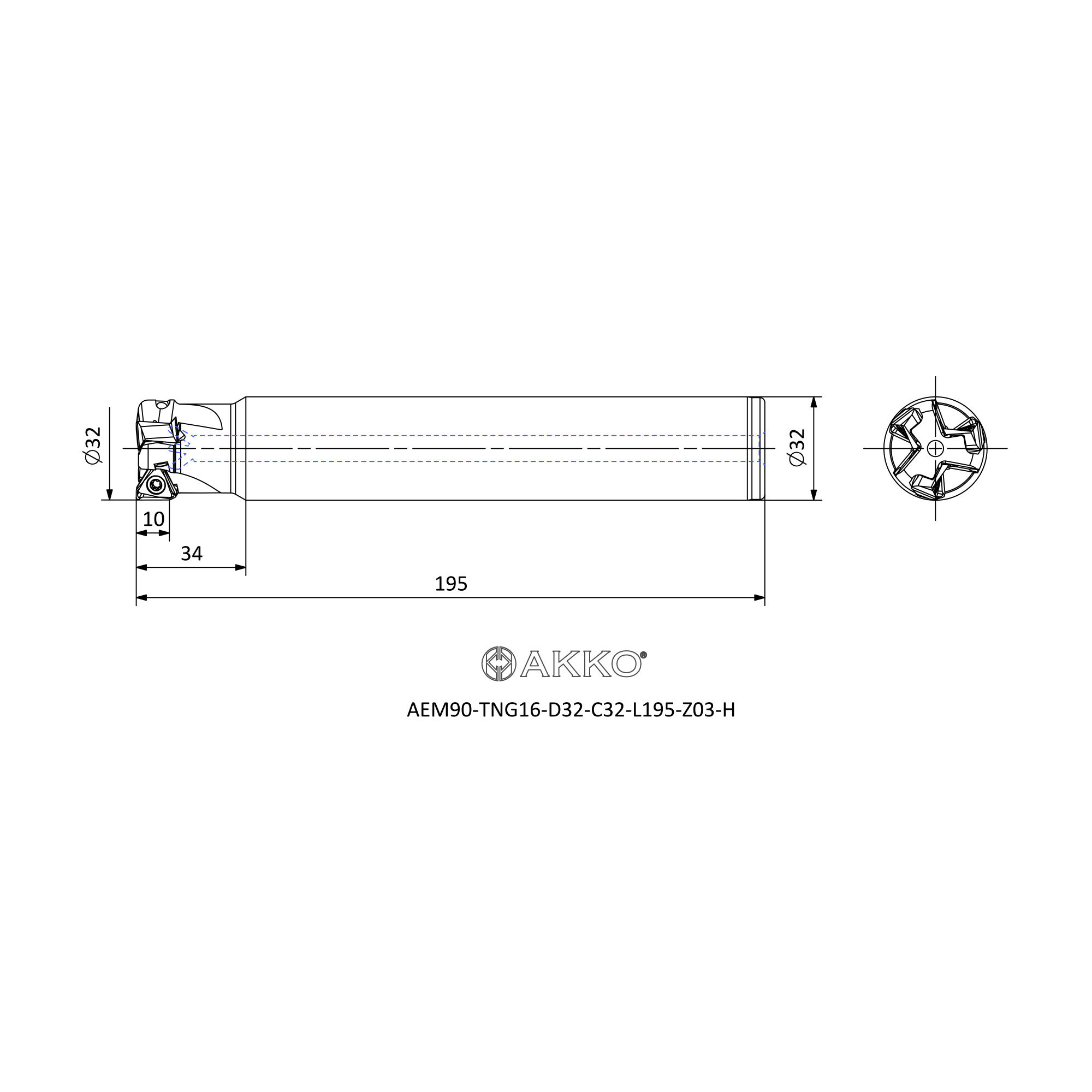 AKKO AEM90-TNG16-D32-C32-L195-Z03-H — фото 3