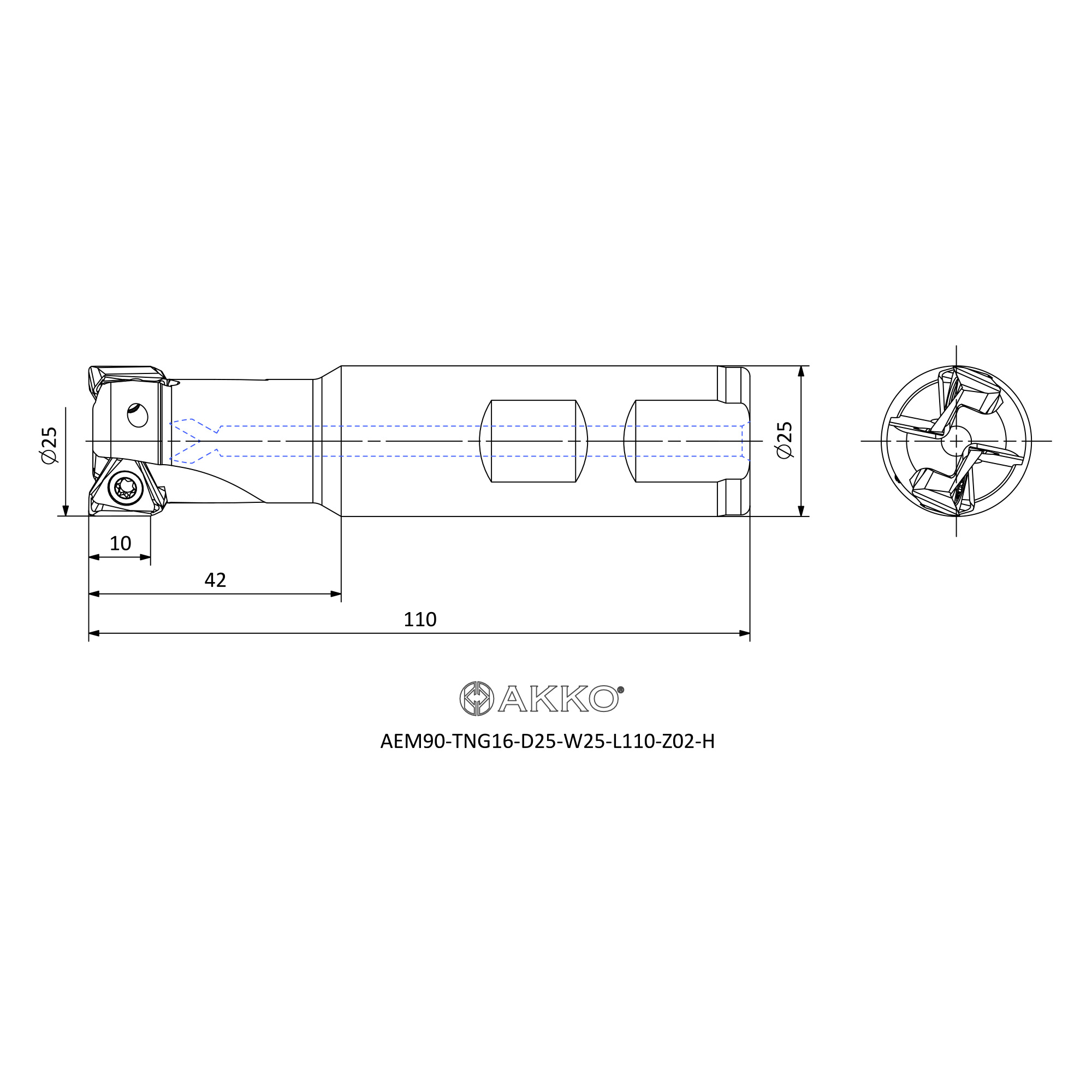AKKO AEM90-TNG16-D25-W25-L110-Z02-H — фото 3