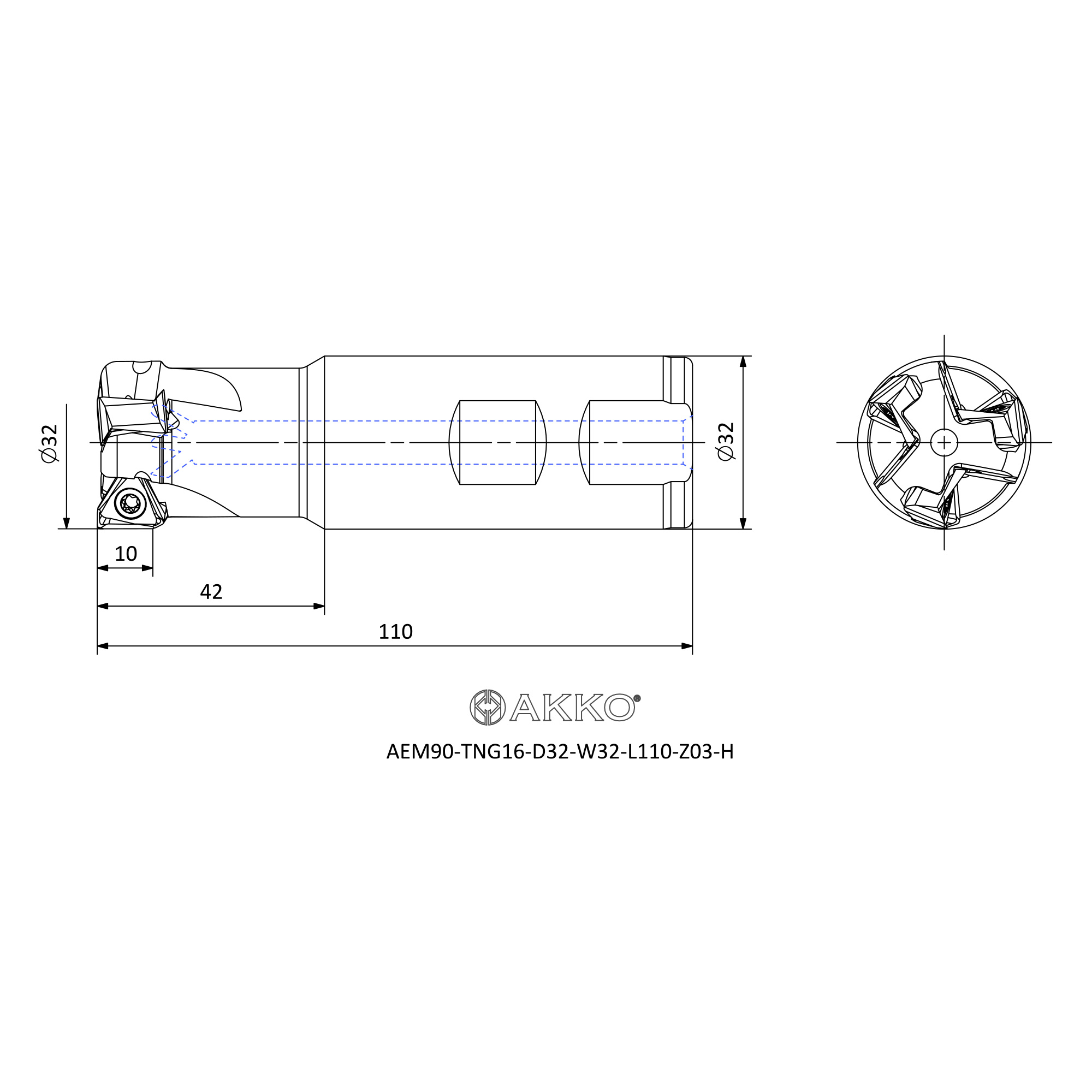 AKKO AEM90-TNG16-D32-W32-L110-Z03-H — фото 3