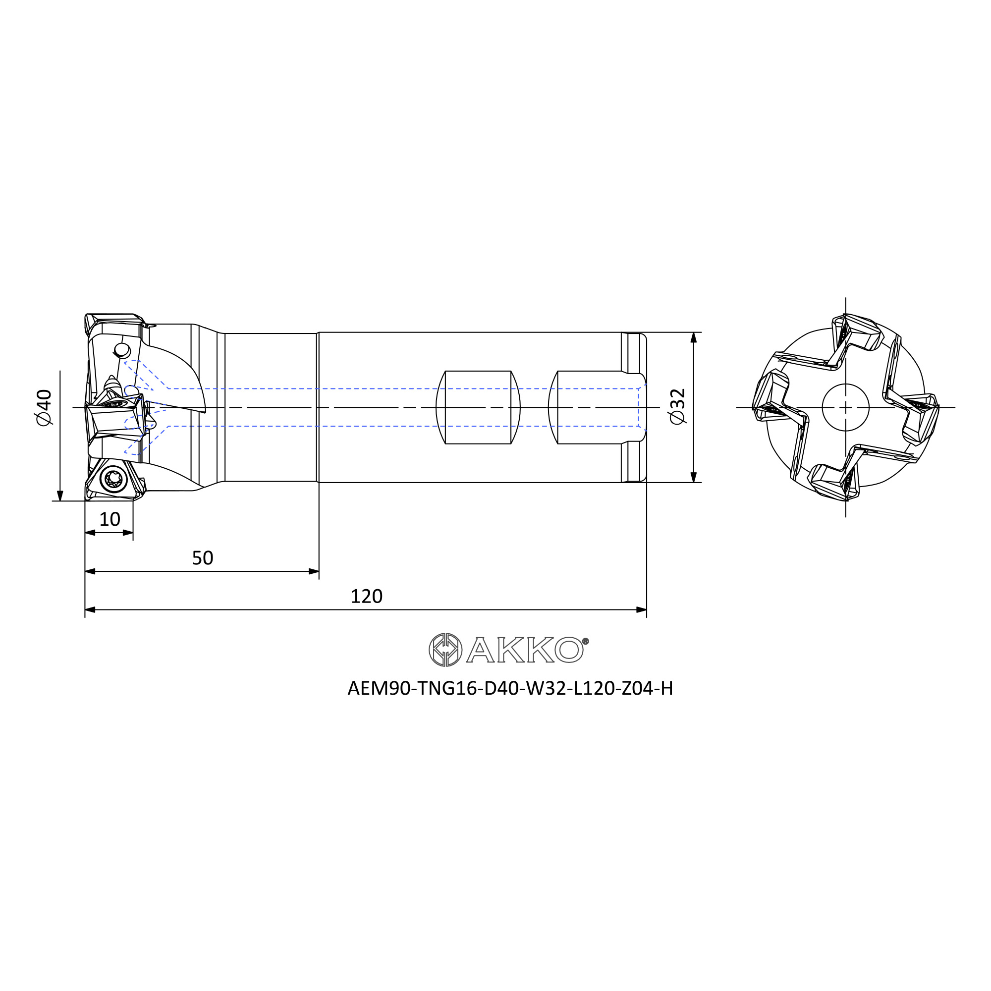 AKKO AEM90-TNG16-D40-W32-L120-Z04-H — фото 3