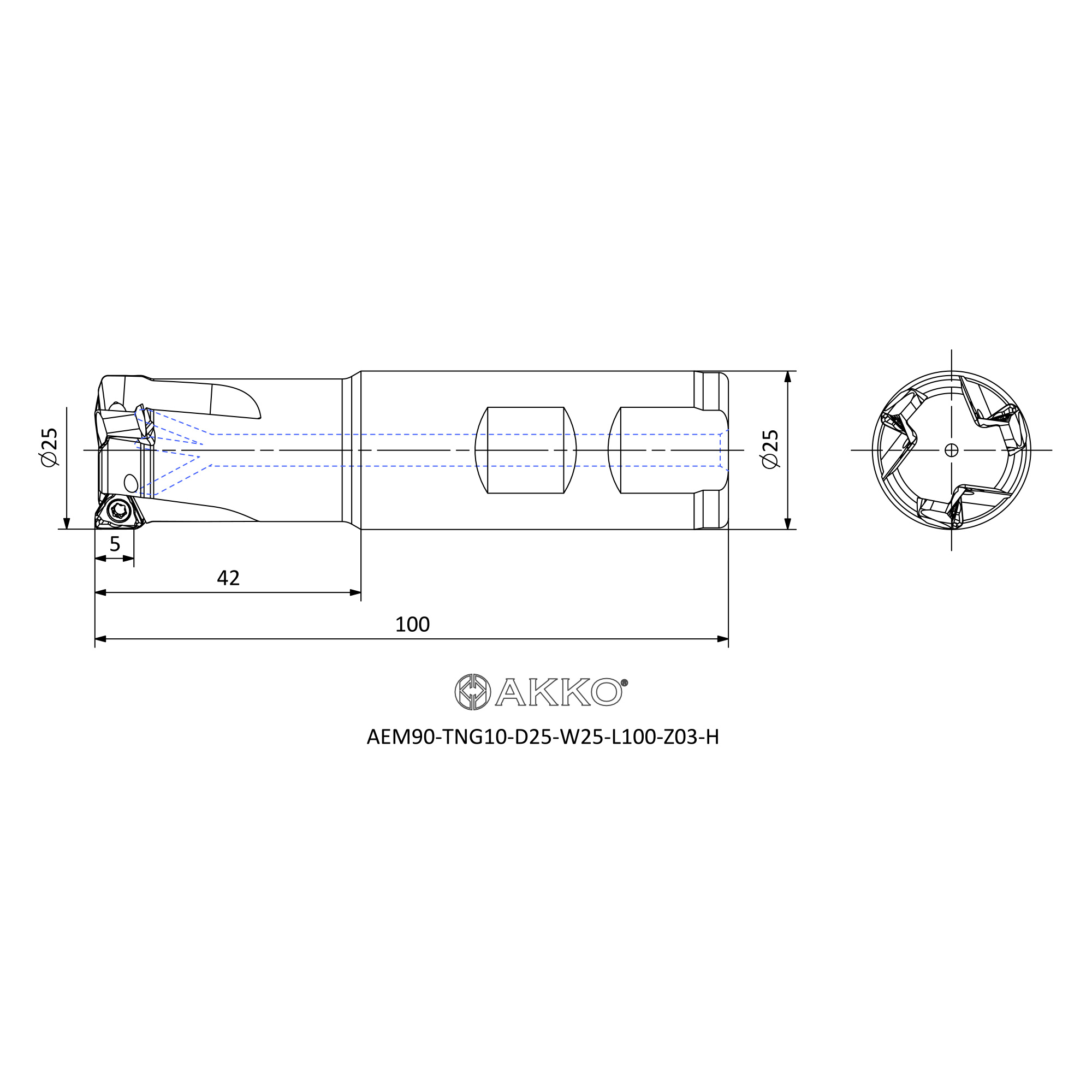 AKKO AEM90-TNG10-D25-W25-L100-Z03-H — фото 3