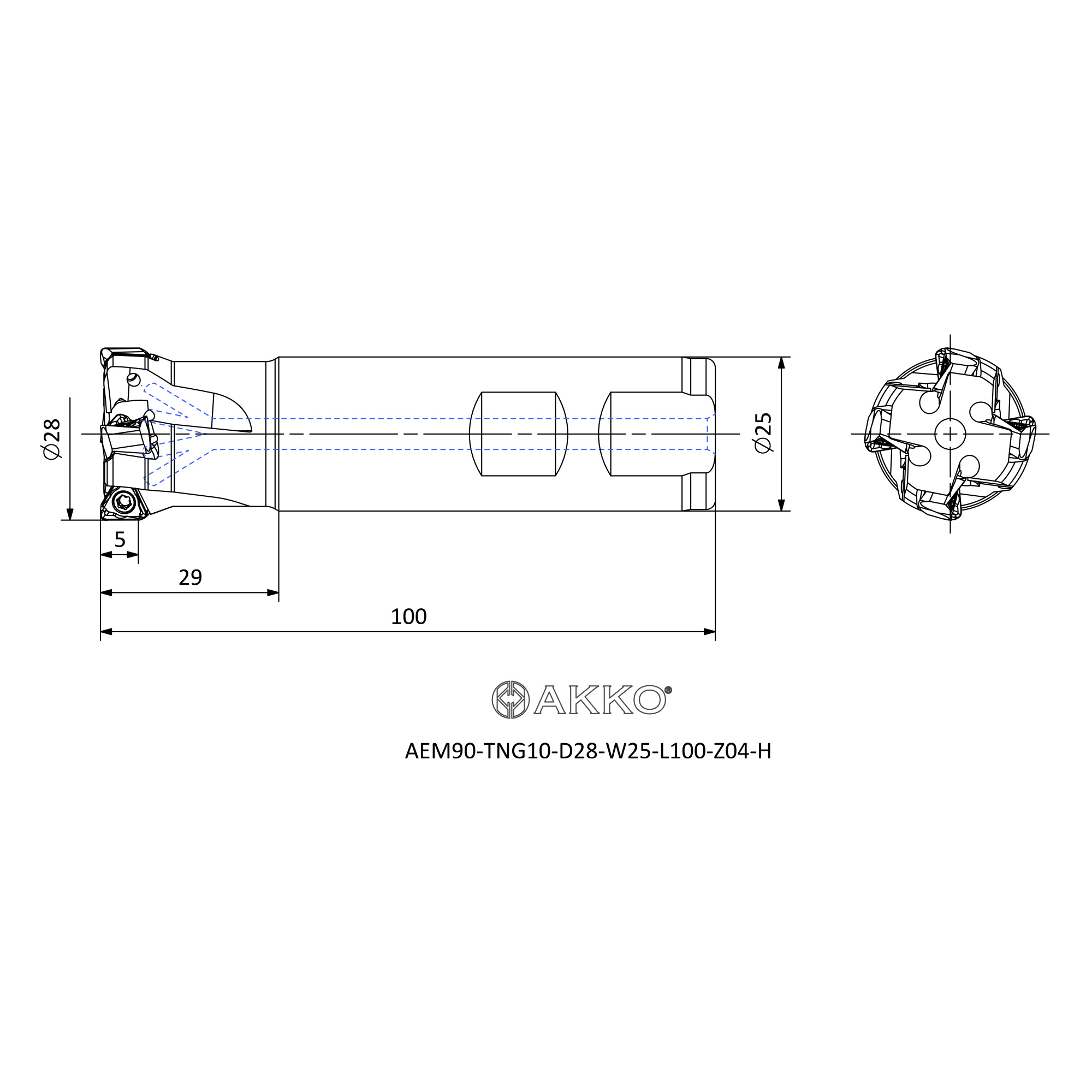 AKKO AEM90-TNG10-D28-W25-L100-Z04-H — фото 3