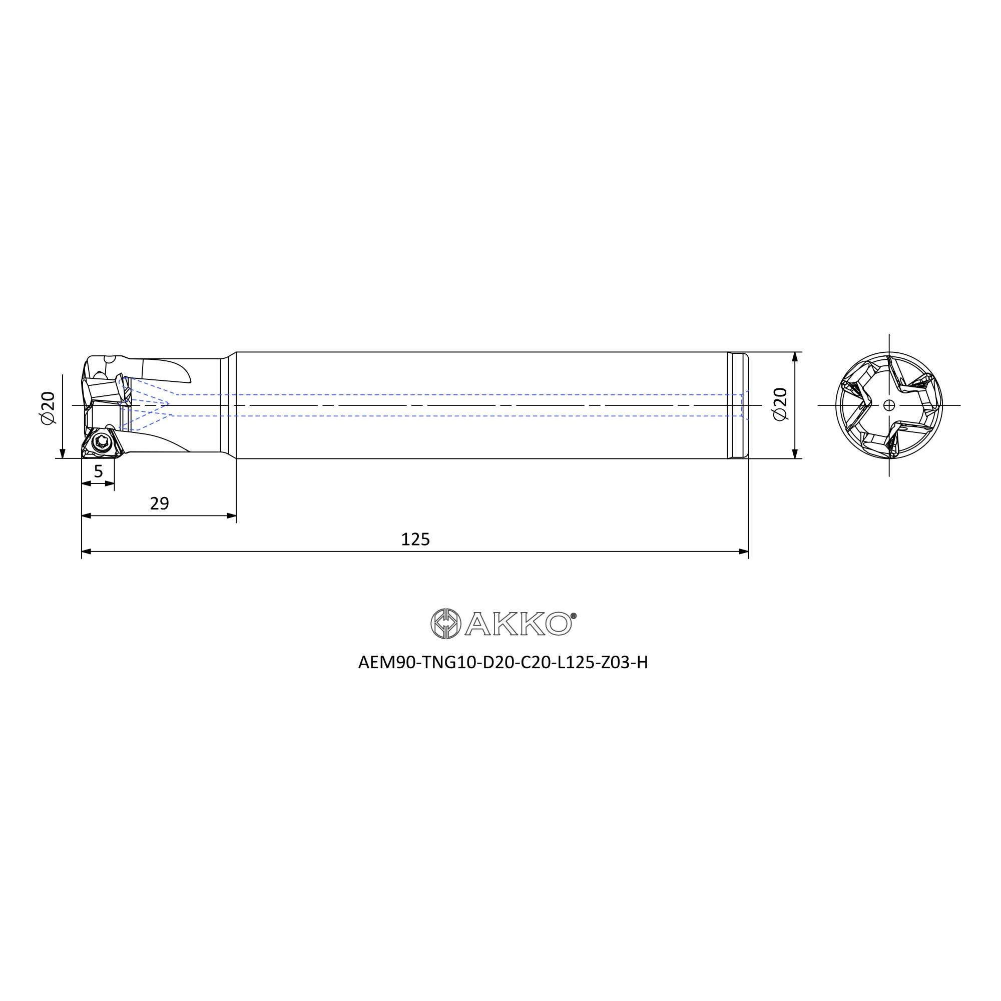 AKKO AEM90-TNG10-D20-C20-L125-Z03-H — фото 3