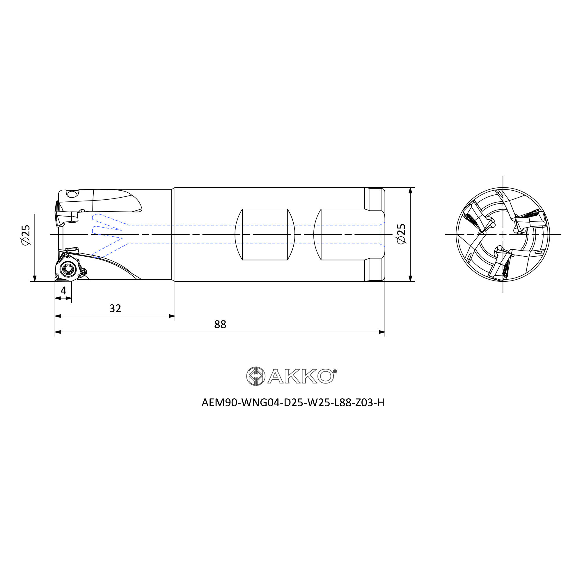 AKKO AEM90-WNG04-D25-W25-L88-Z03-H — фото 3